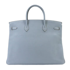 Hermes Birkin 40 Togo Blue Lin Handbag □Q Stamp Silver Hardware — Like New