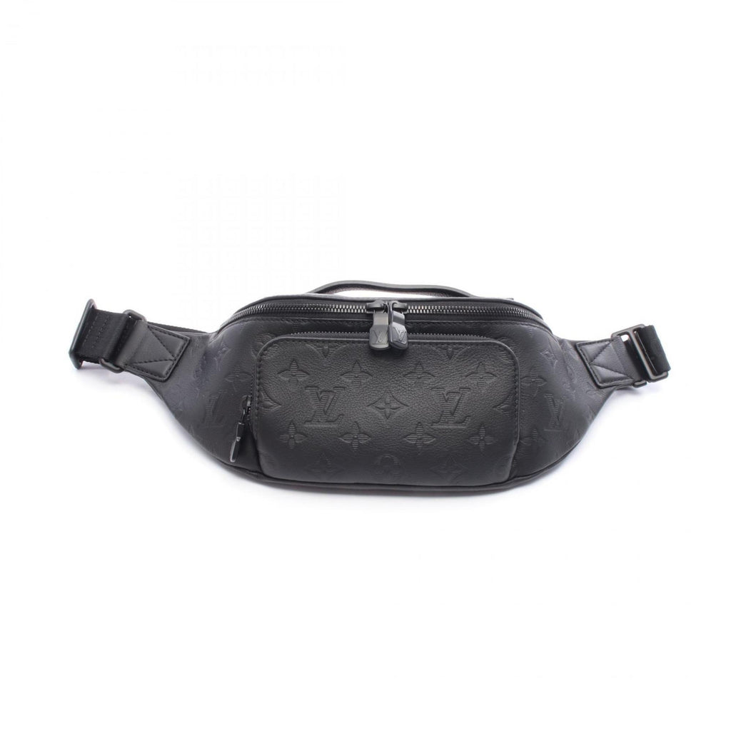Louis Vuitton Rush Bum Bag, Waist Body Leather Monogram Shadow, Men's, Black, M47058