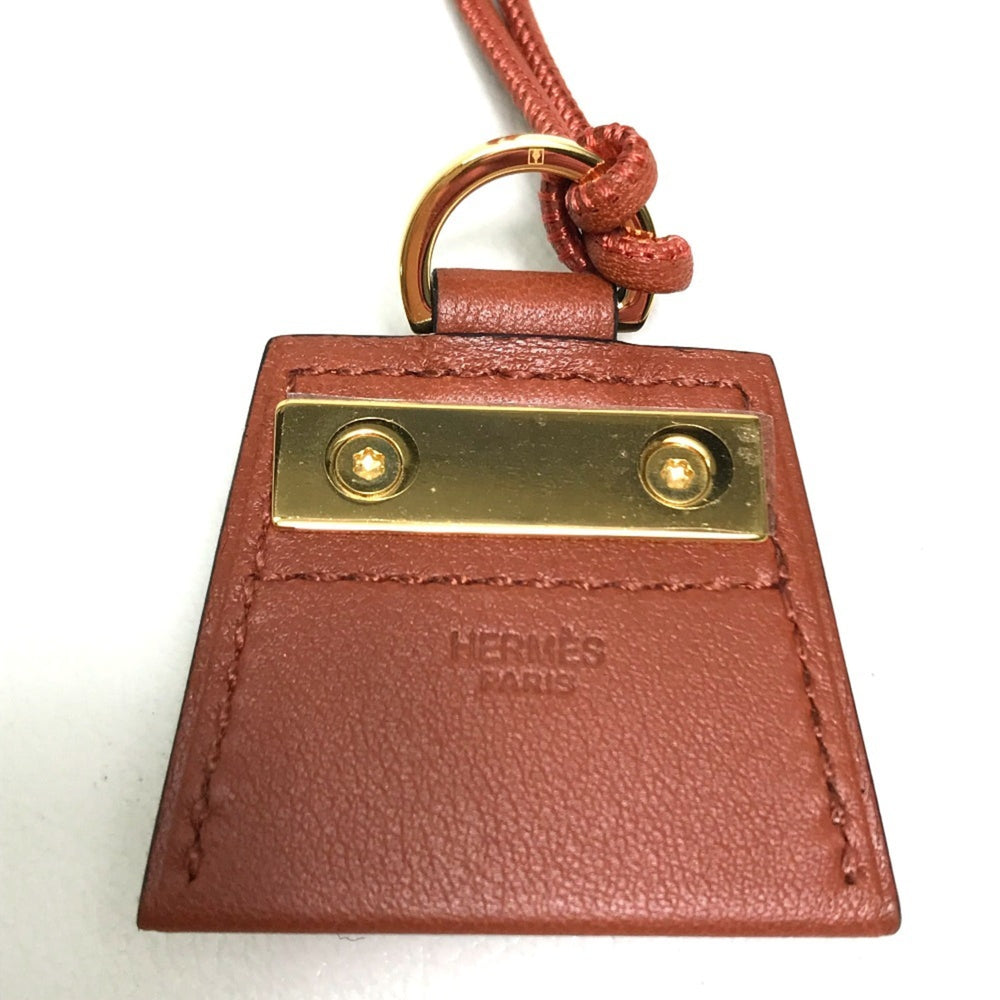 HERMES Mon Petit Kelly PM Necklace Leather Women's Brown — New - Store Return