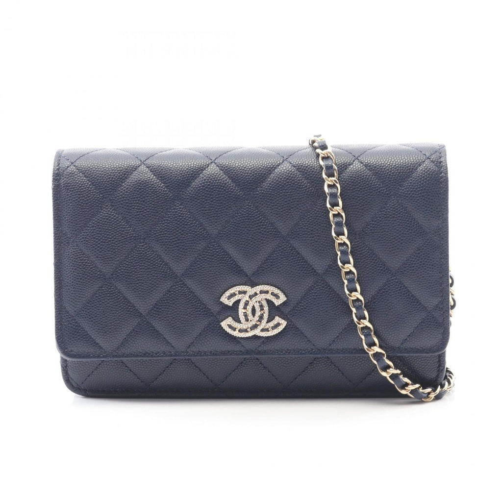 CHANEL CHANEL19 Matelasse Shoulder Bag in Grained Calfskin Leather, Navy