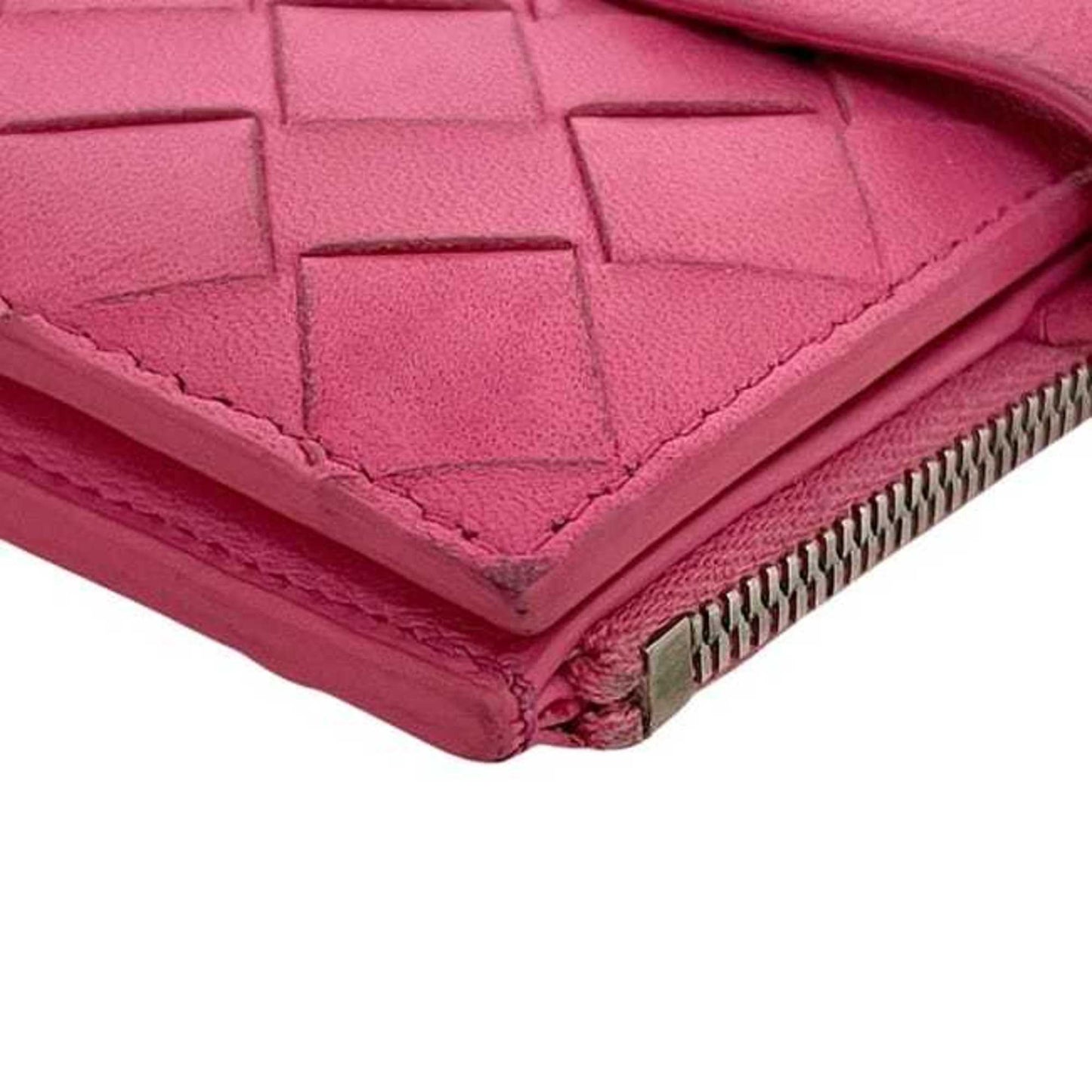Bottega Veneta bifold wallet f-24680 pink intrecciato leather S02332325Z BOTTEGA VENETA compact for men and women.