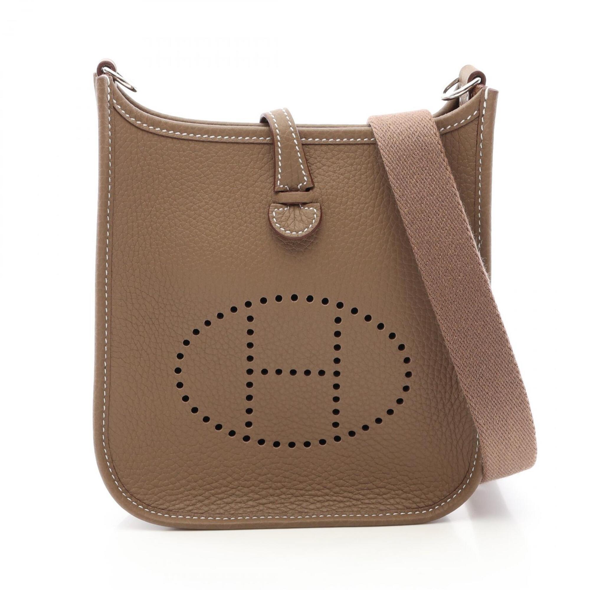 Hermes Evelyne TPM Amazon Etoupe Shoulder Bag/Handbag, Taurillon Clemence Leather, Women's, Beige — New - Store Return