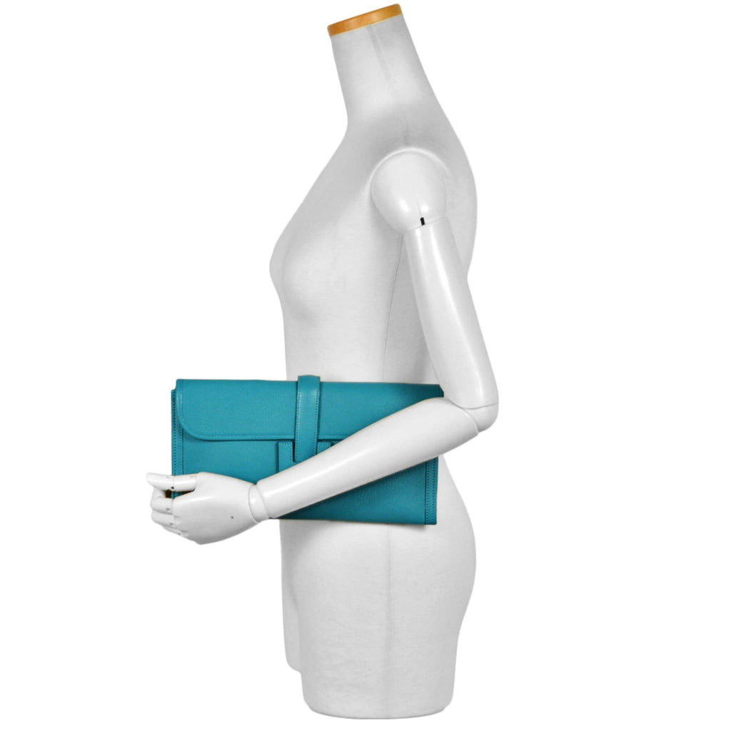 Hermes Hermès Jige Elan 29 Clutch Bag Chevre A Stamp Blue
