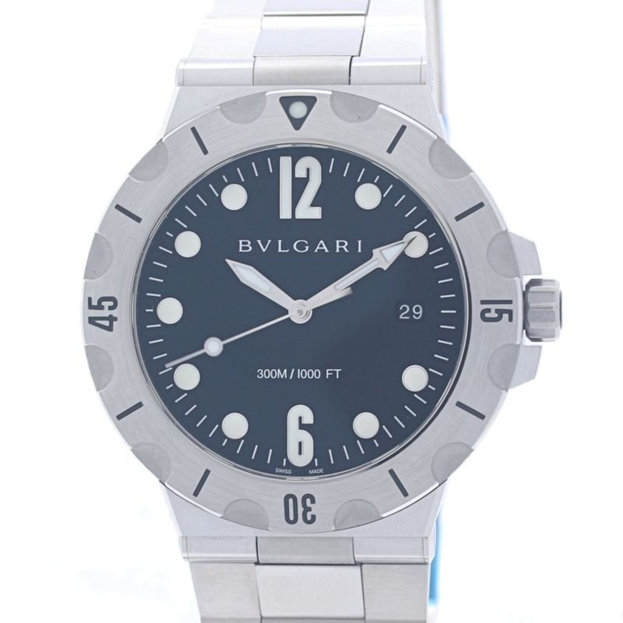 BVLGARI Diagono Scuba DP41BSSSD DP41SSD Men's Watch SS 40379 — Very Good