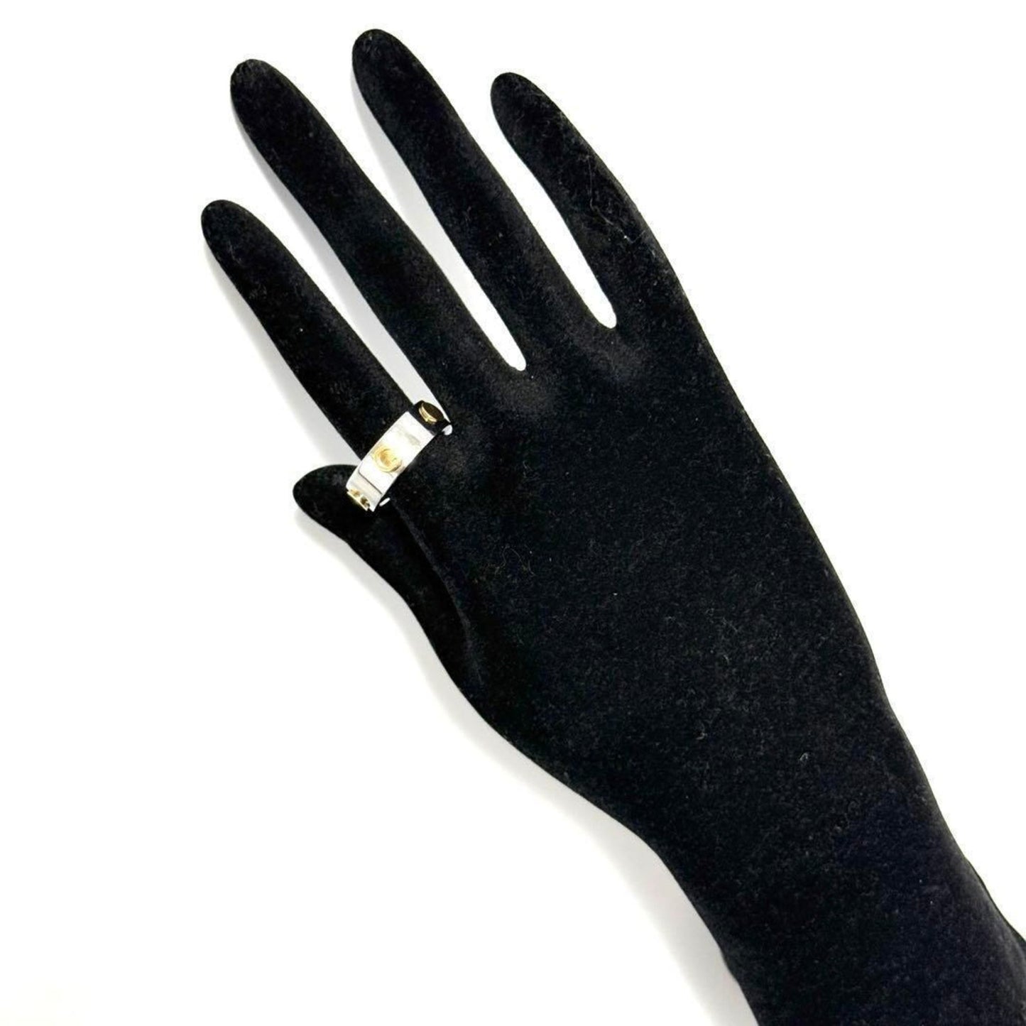 Gucci men's combination ring in stainless steel and gold