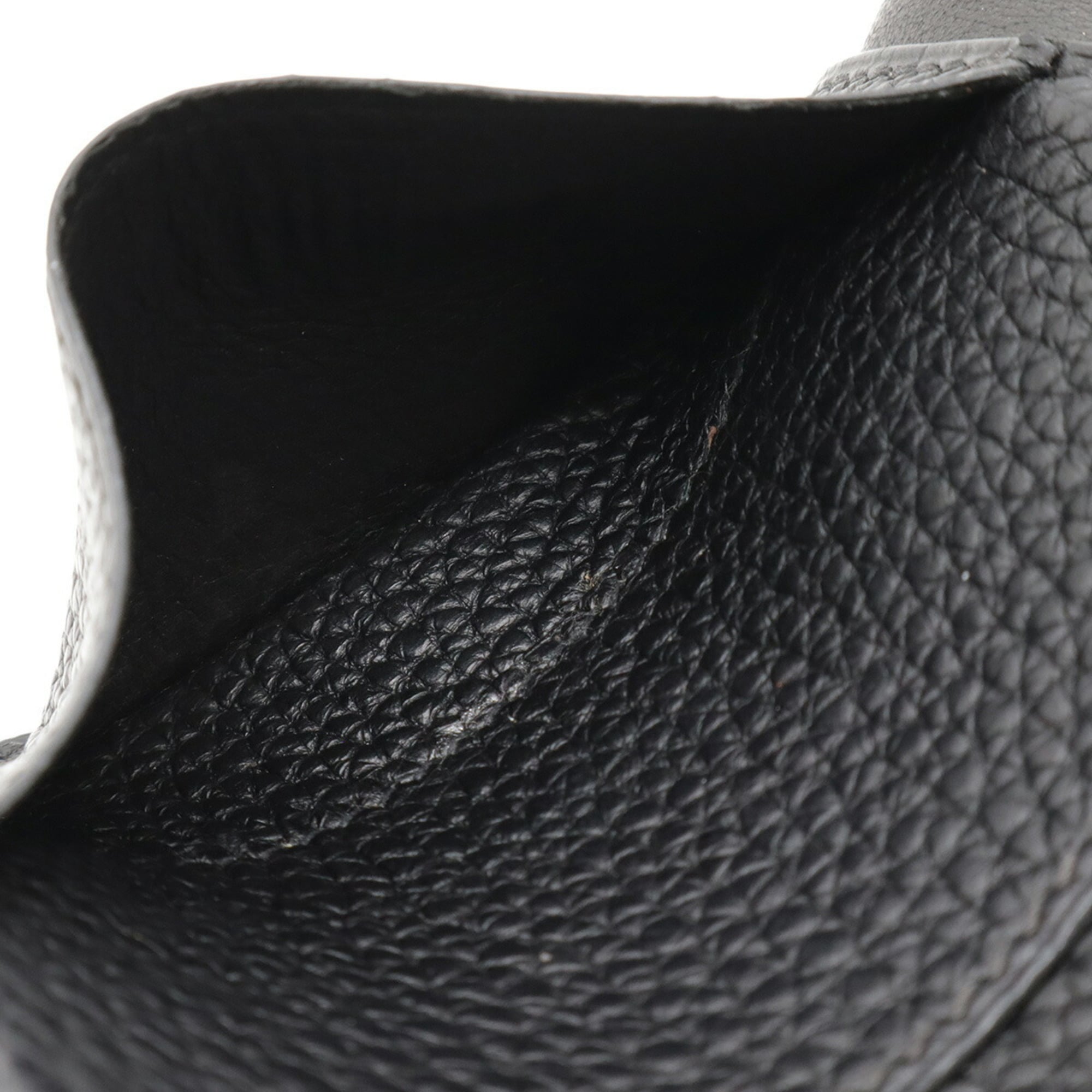 HERMES Dogon MM Bi-fold Long Wallet, Togo Leather, Black