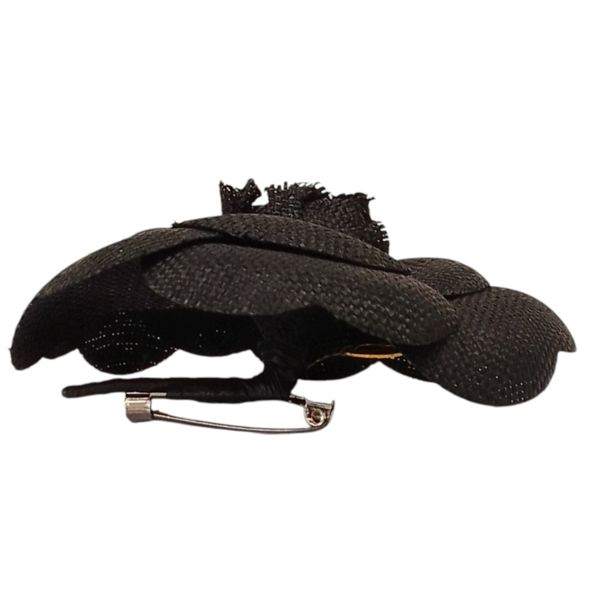 CHANEL Chanel Canvas Camellia Corsage Pin Brooch Black Women's — Like New