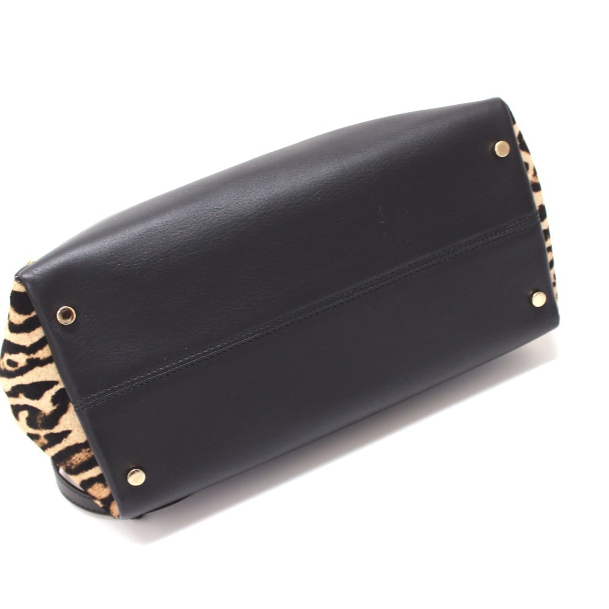 JIMMY CHOO Leopard handbag shoulder bag leather pony for women black — Like New