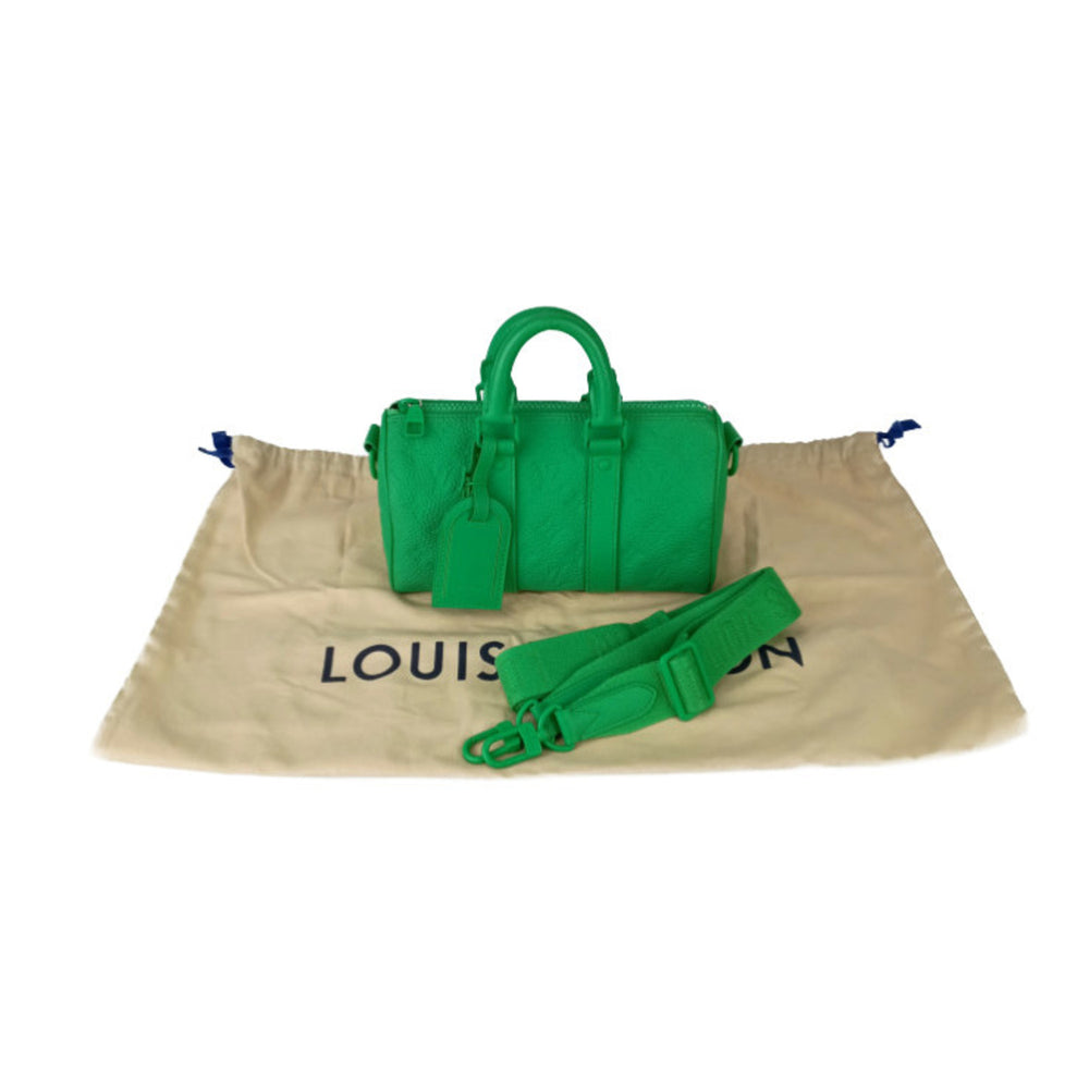 LOUIS VUITTON Louis Vuitton Handbag Keepall Bandouliere 25 M20929 MINTY GREEN Green Taurillon Monogram Leather Women's Mini Boston Shoulder Bag — Like New