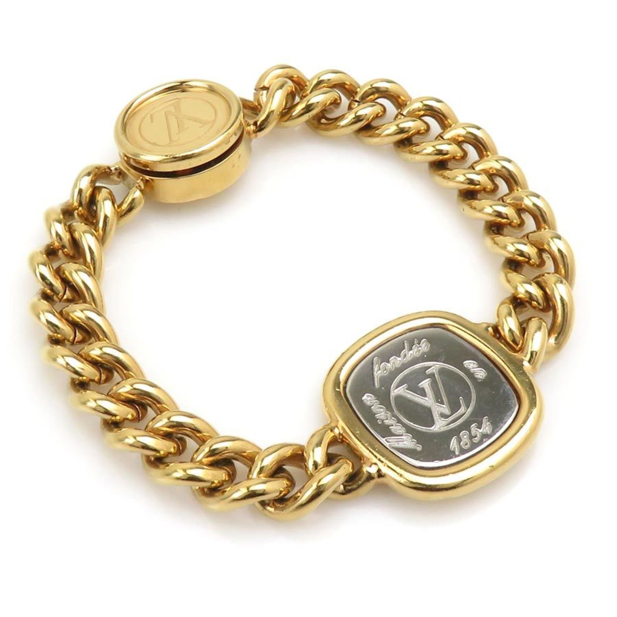Louis Vuitton ID Bracelet, LV Metal, Gold/Silver, Women's, M61092 e61308a