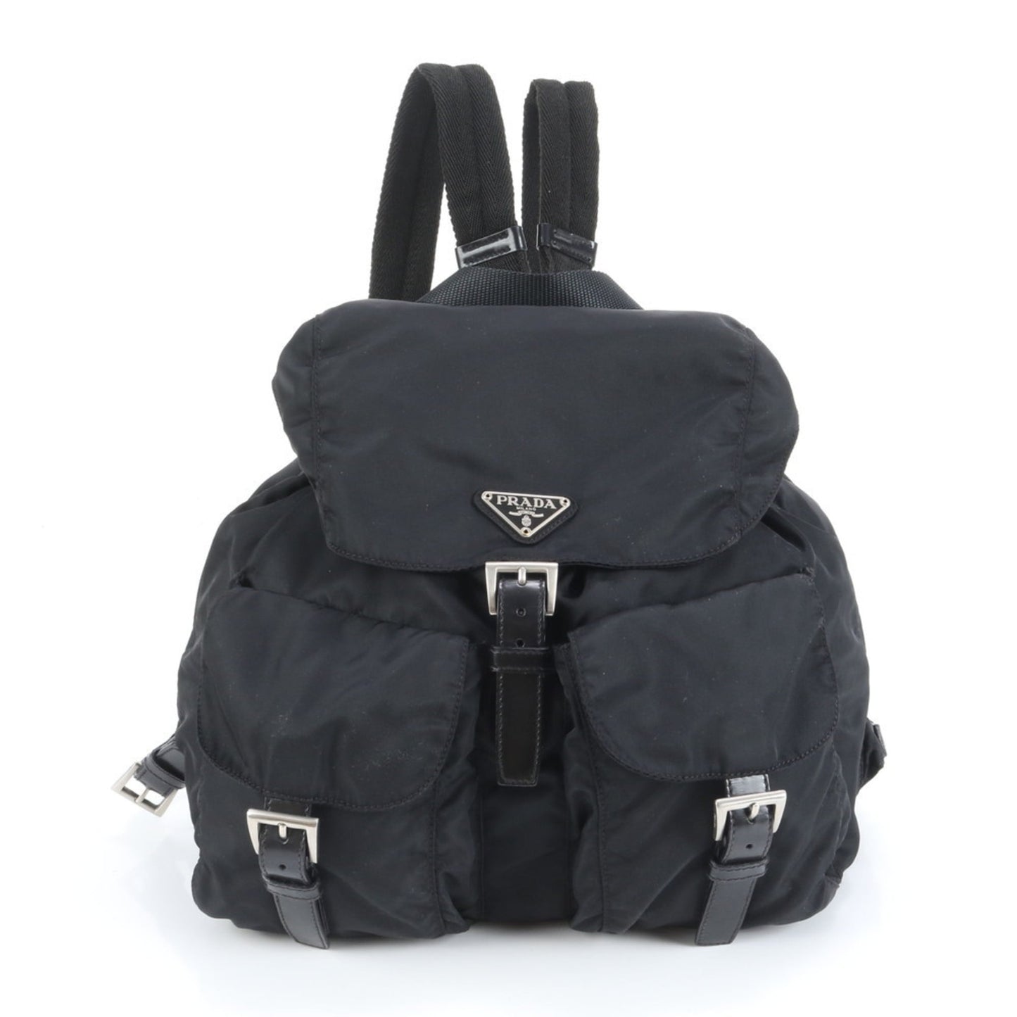 Prada Tessuto Nylon and Leather Backpack in Black for Women