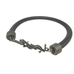 Yves Saint Laurent Saint Laurent Paris Leather Black Bracelet 1380SAINT LAURENT PARIS — Like New