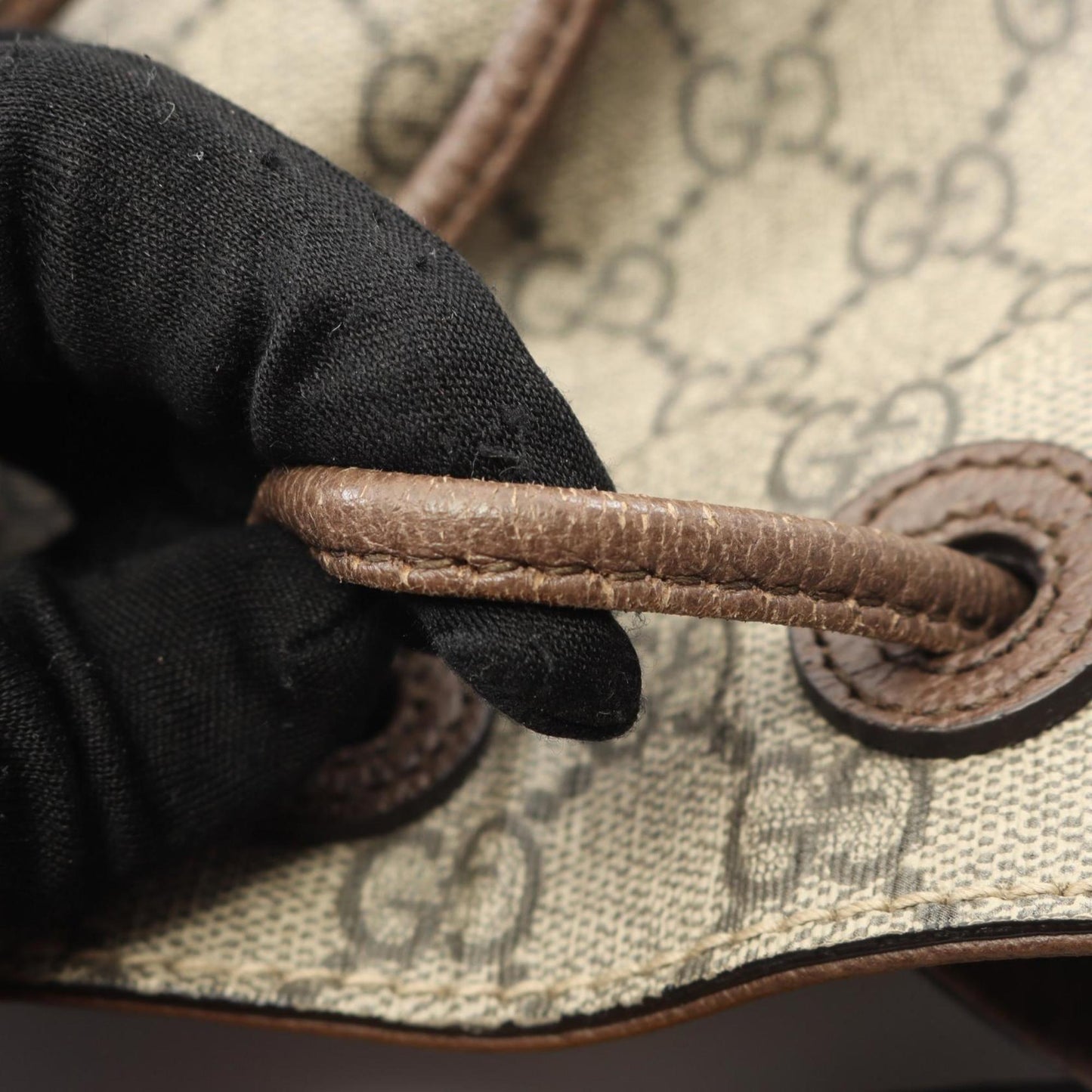 Gucci GG Supreme Ferry Line Shoulder Bag/Rucksack/Backpack in Coated Canvas and Leather, Beige, Brown, Multicolor, Women's, 473875