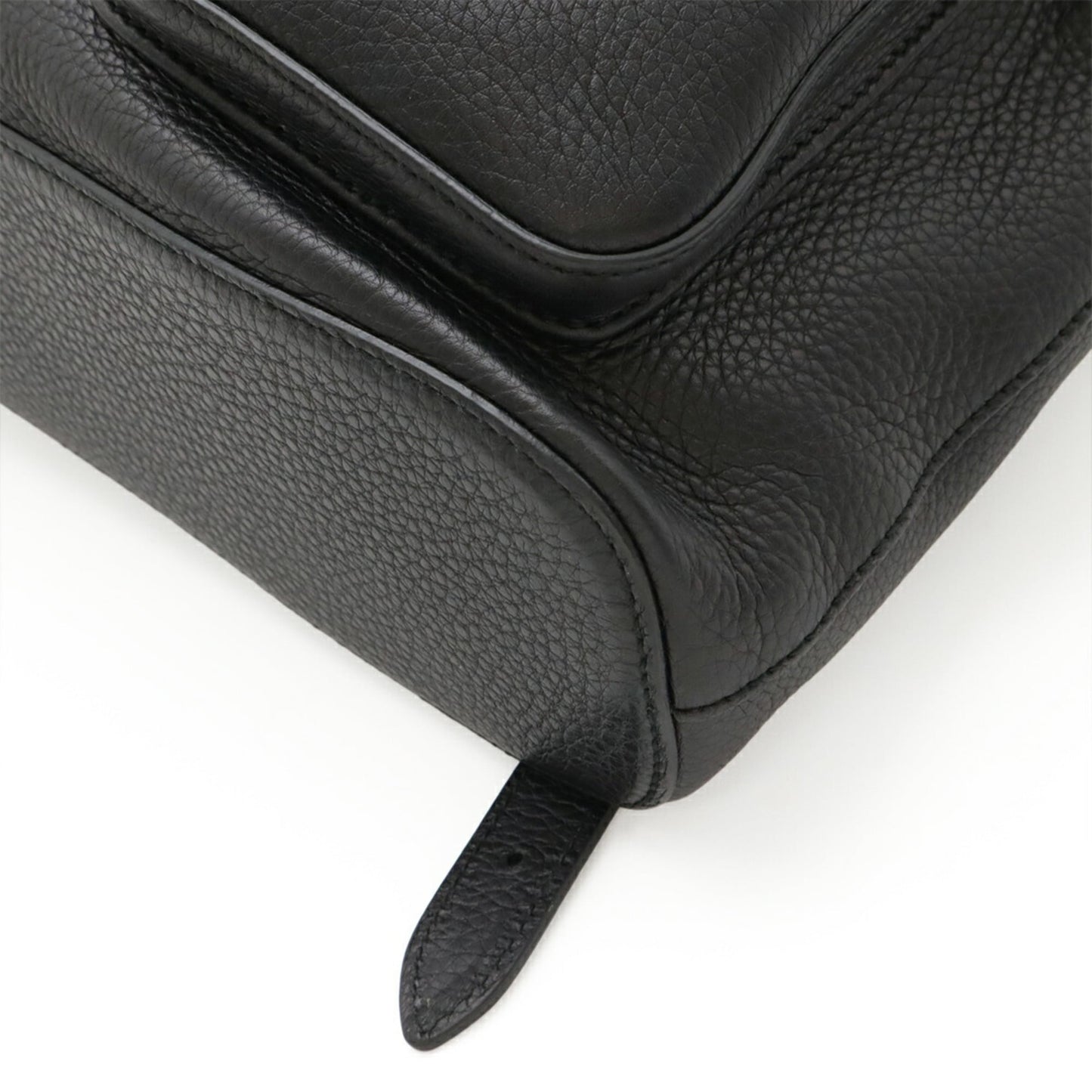 GUCCI Bamboo Backpack Shoulder Bag with Tassel, Leather, Black, 370833