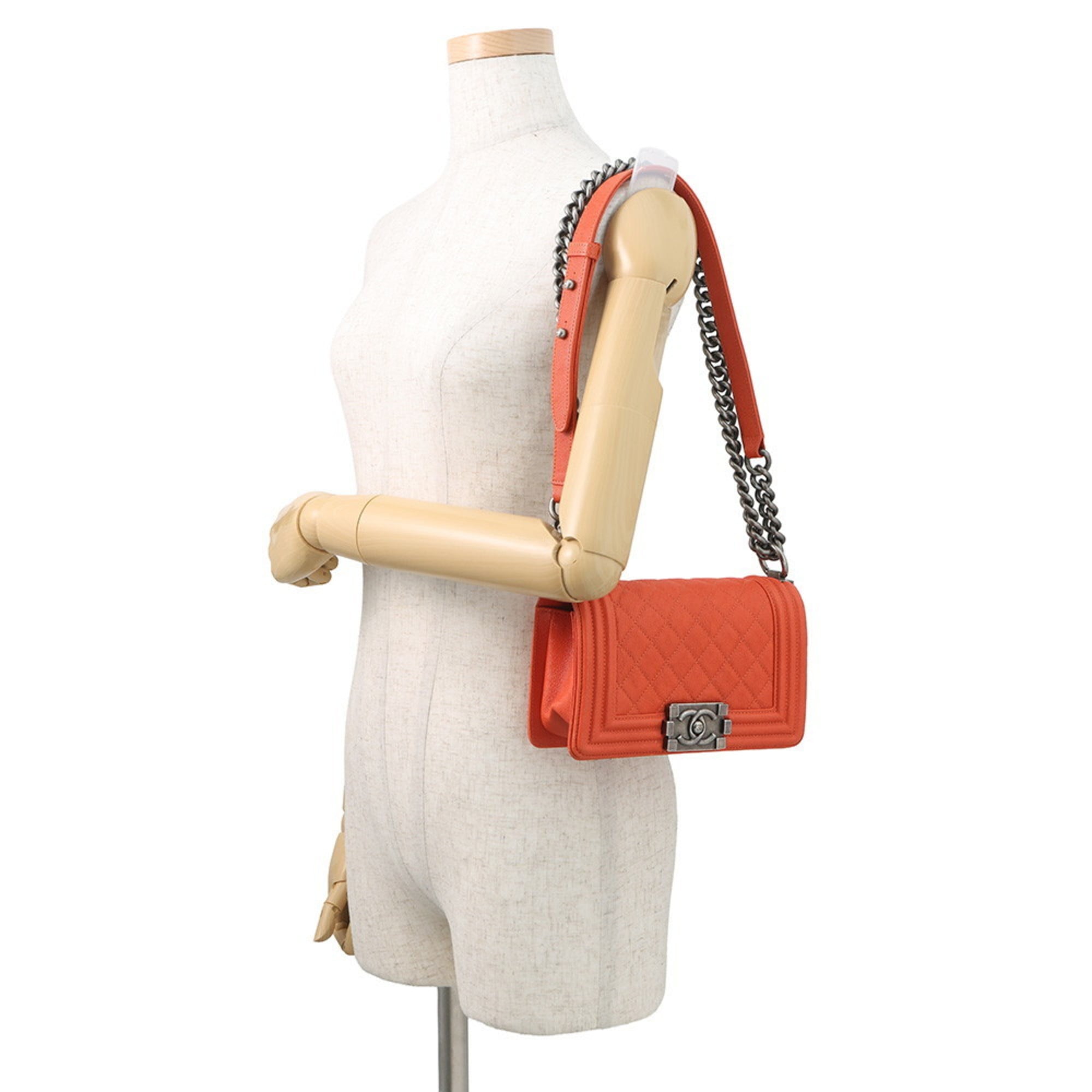 Chanel Chain Shoulder Bag Boy Small Matelasse Coco Mark Caviar Skin A67085 CHANEL