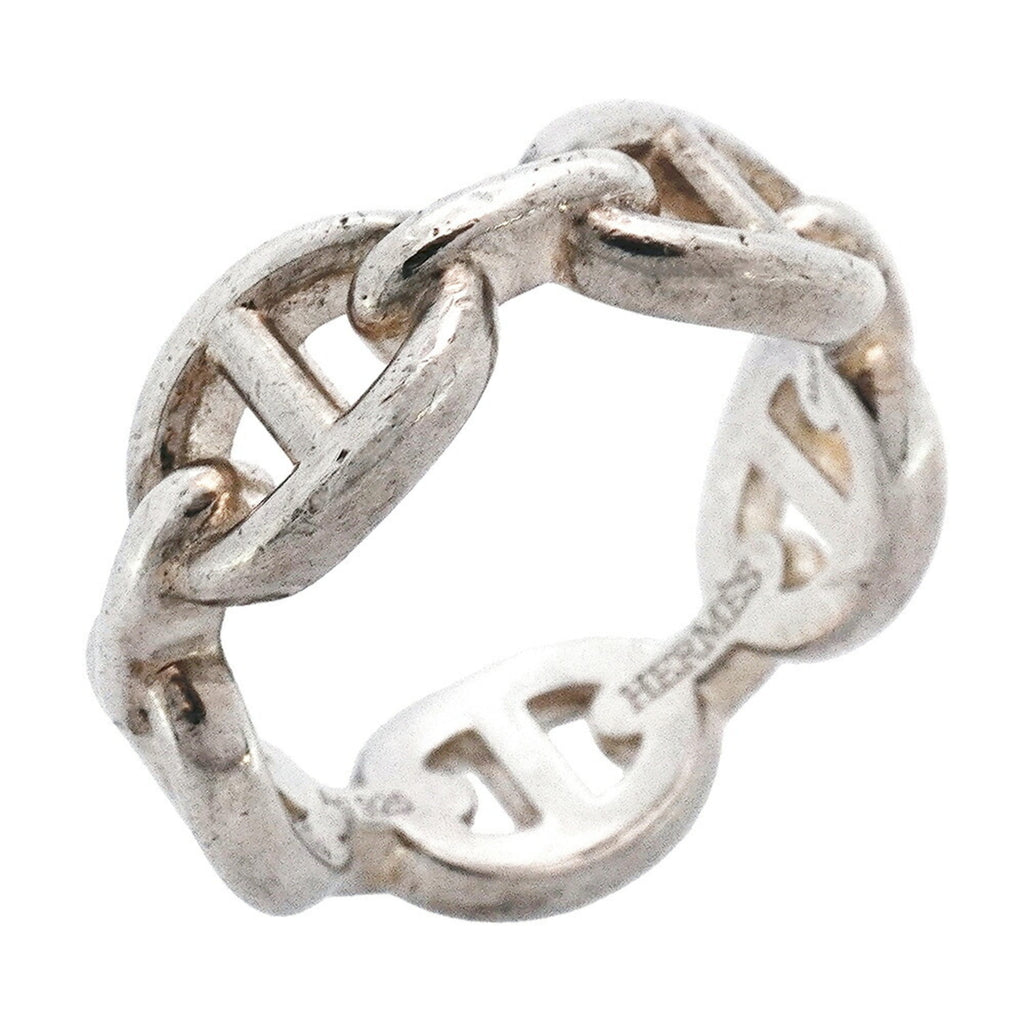Hermes Ancienne Chaine d'Ancre Ring, Silver 925, #51, Women's