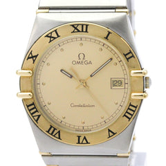 OMEGA Constellation 18K Gold Steel Quartz Mens Watch 396.1070 Polished — Very Good