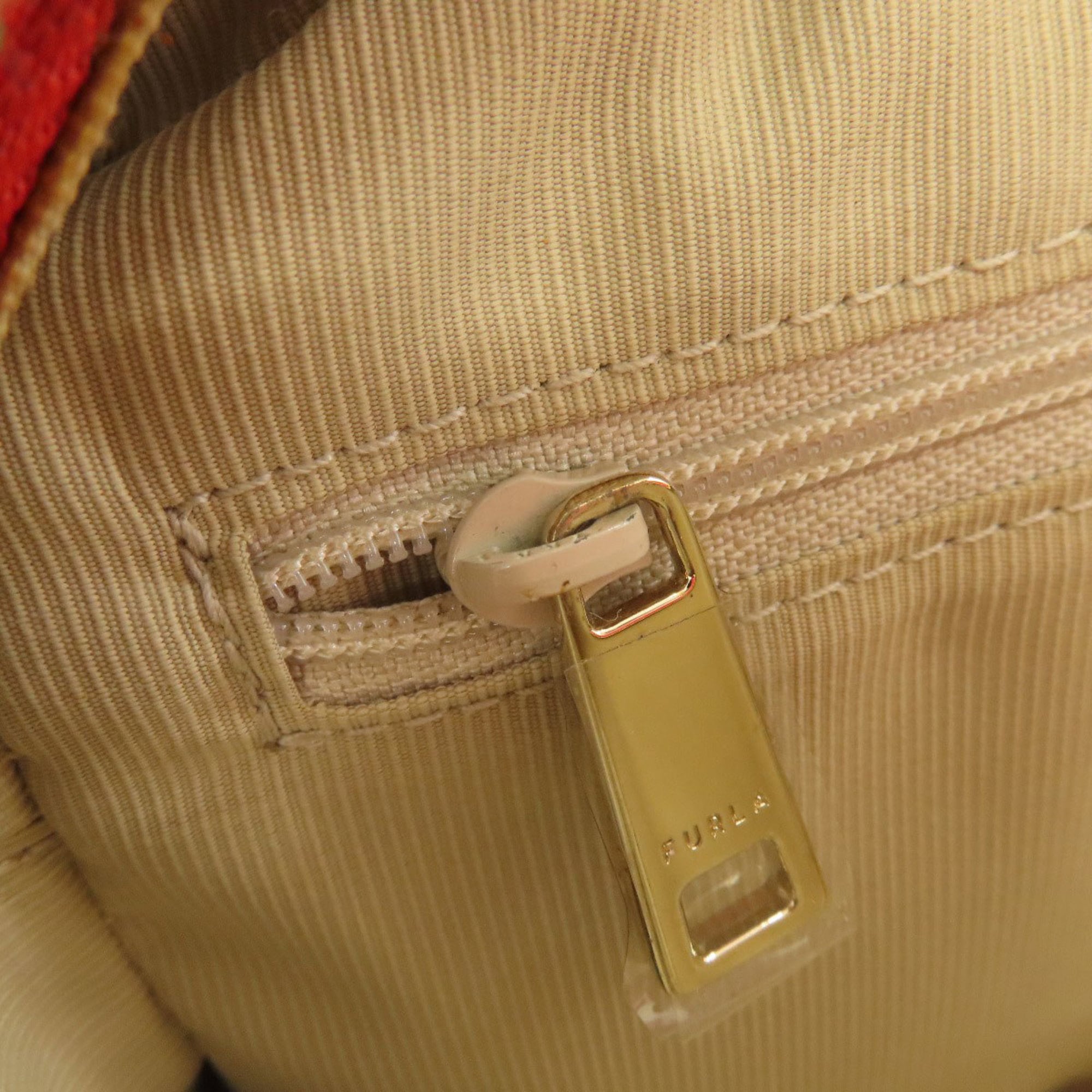 Furla Arch Logo Shoulder Bag Leather Women's