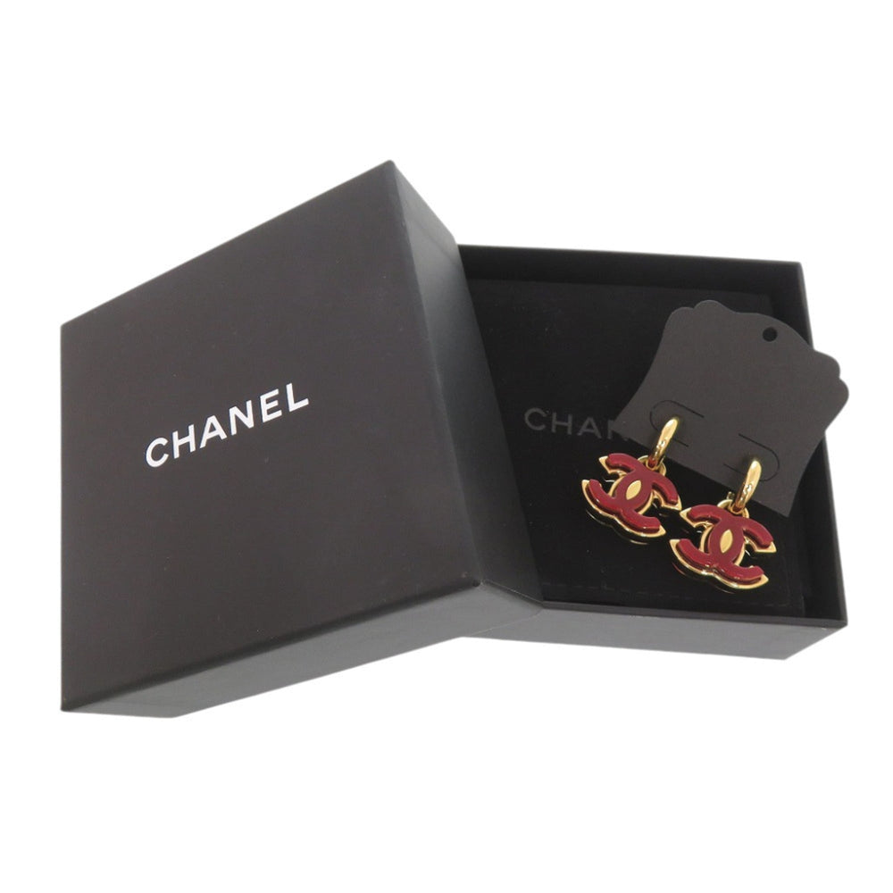 Chanel Coco Mark Metal Red Gold Earrings 1106CHANEL — Like New