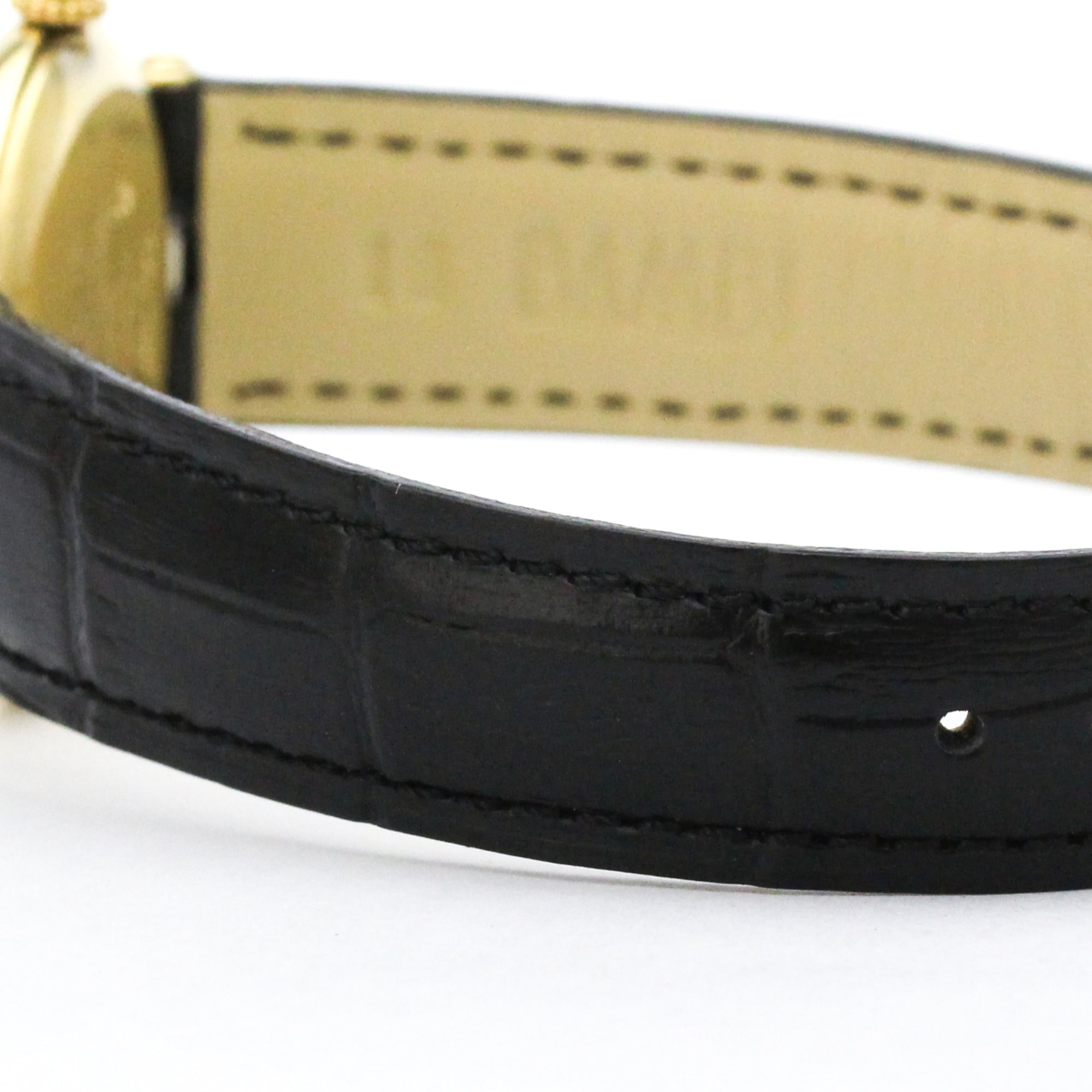 CARTIER Must Vendome Gold Plated Leather Quartz Unisex Watch 590003 — Good