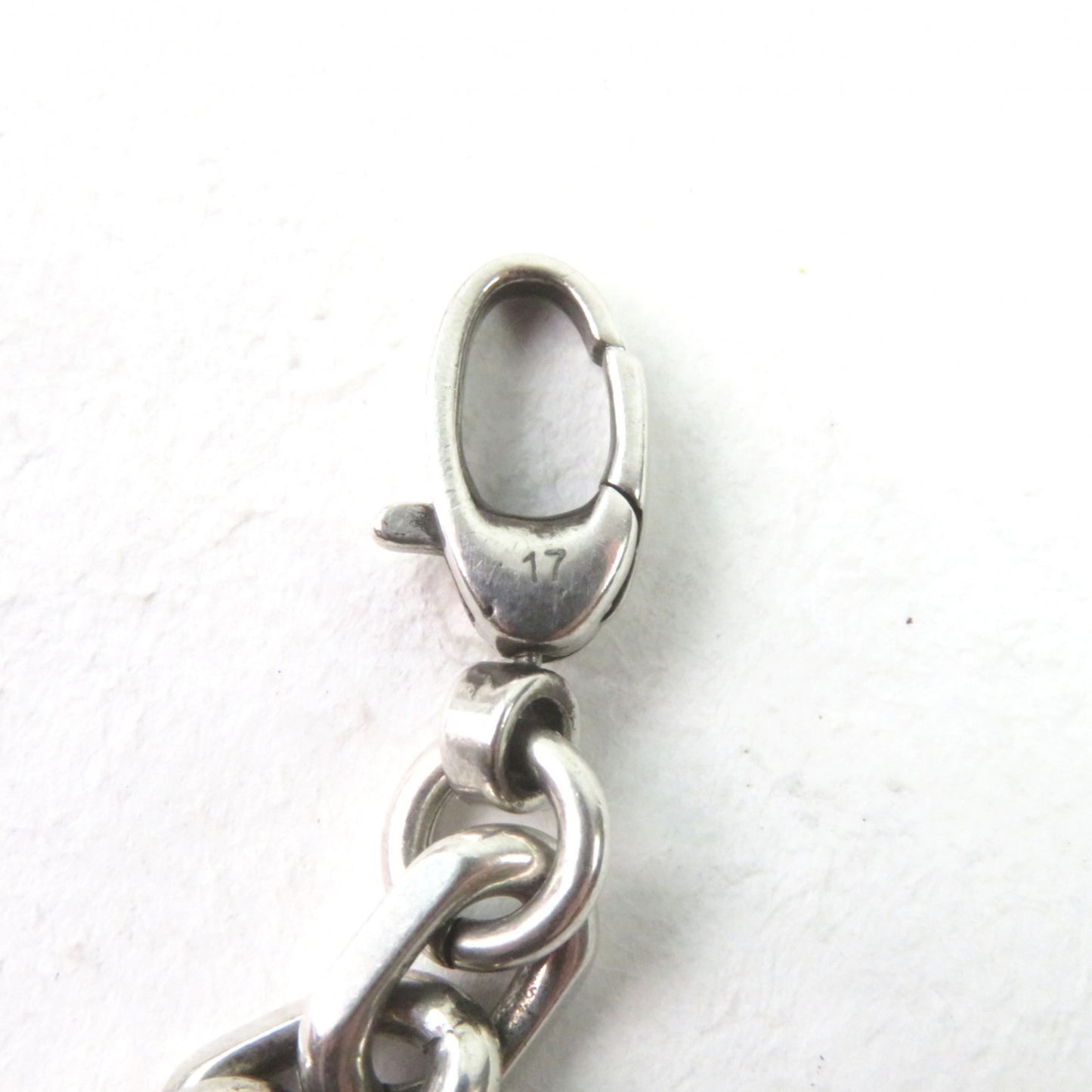 GUCCI 620798 AG925 Interlocking G Bracelet with Aged Clasp Closure, Silver, Size 17, Made in Italy, Weight 17.8g, Men's, Includes Box and Dust Bag