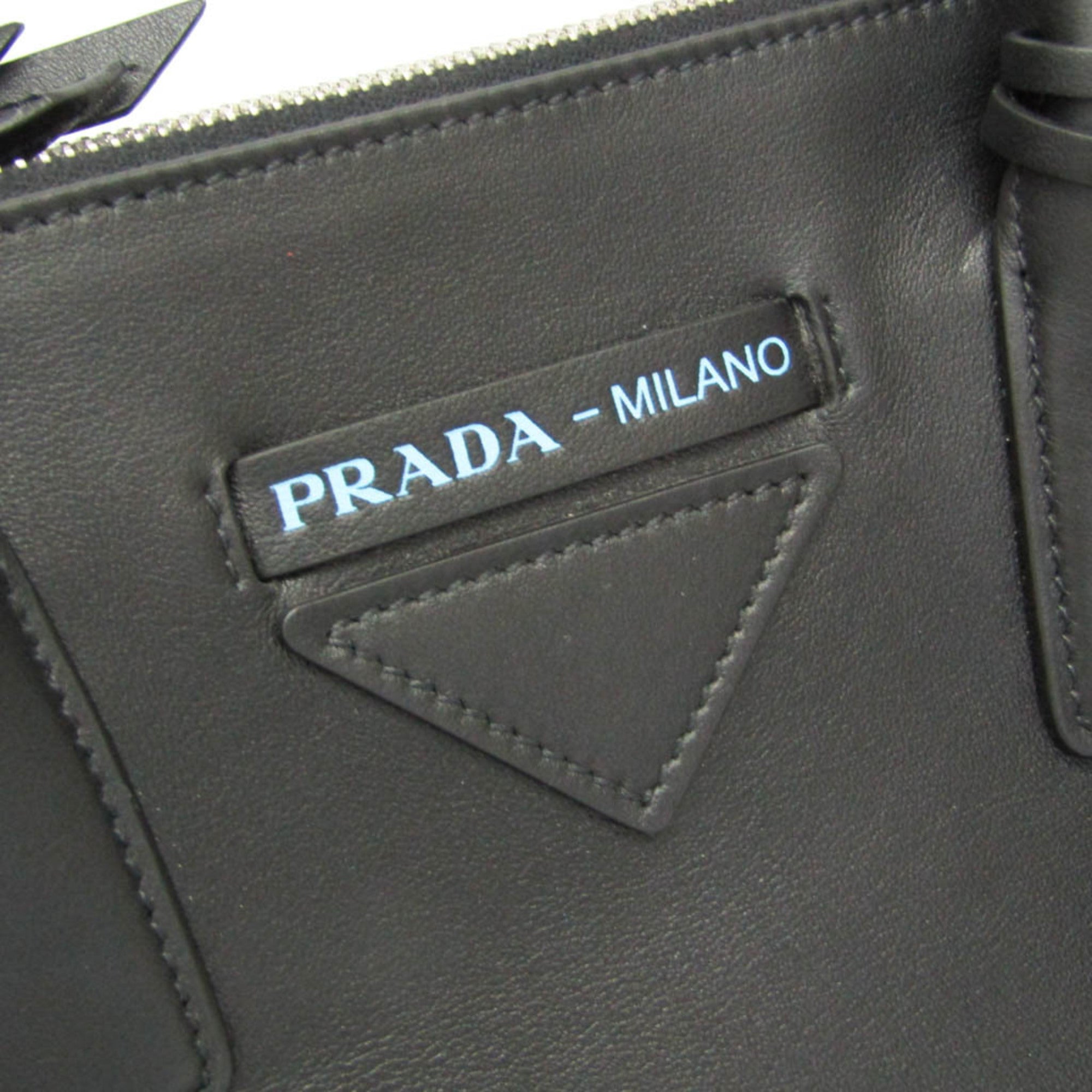 Prada GRACE LUX 1BA183 Women's Leather Shoulder Bag,Tote Bag Black — Like New