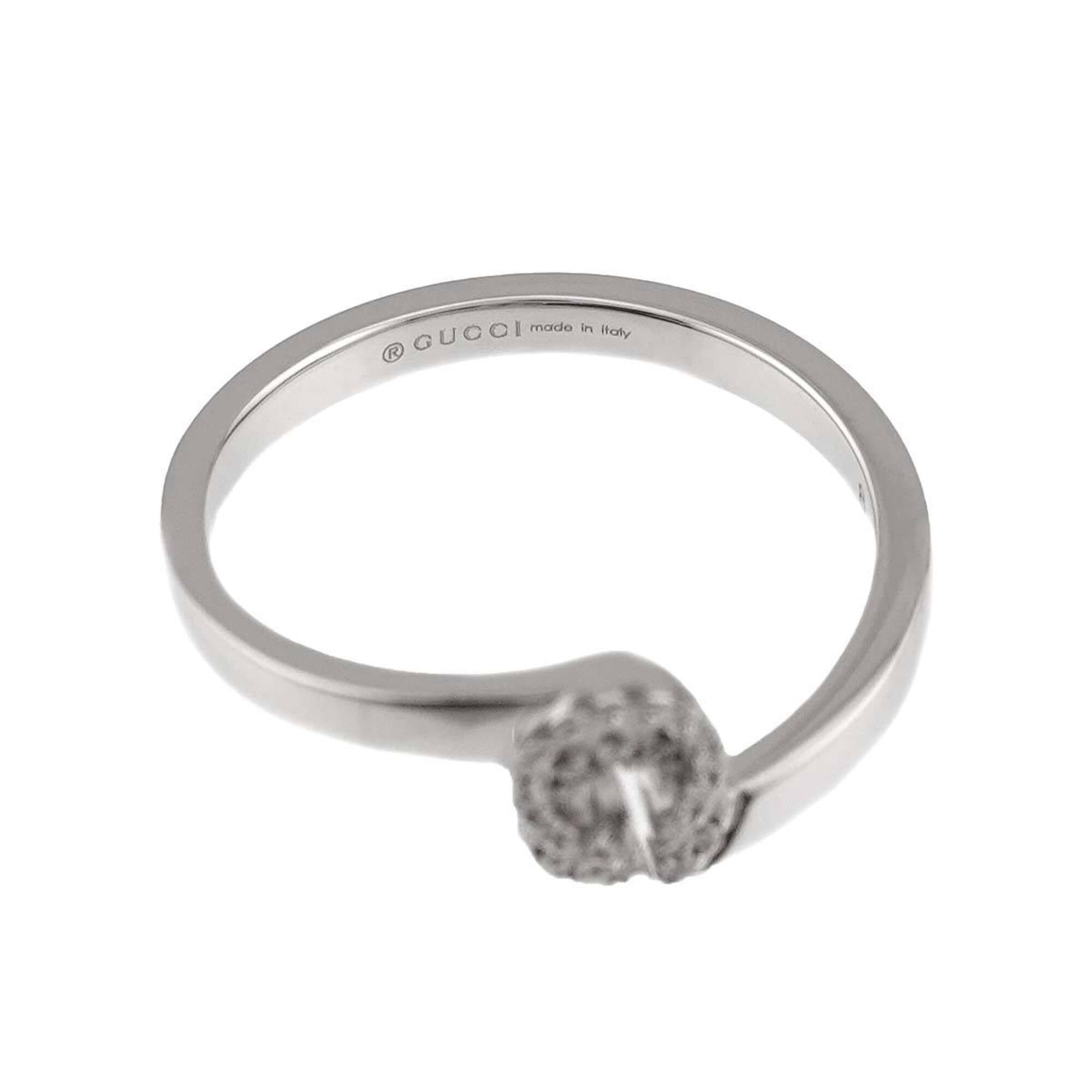 Gucci GG Running Diamond Ring #8 18K WG White Gold 750 — Like New