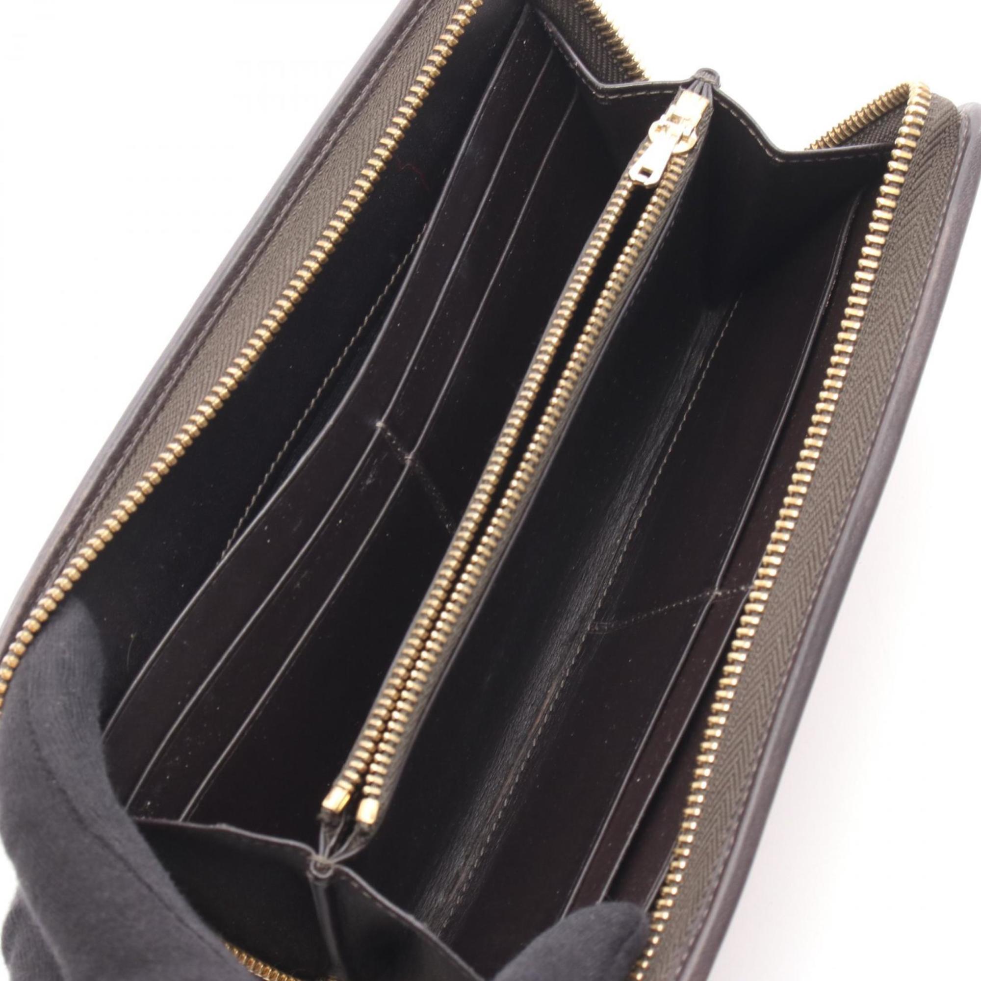 LOEWE Anagram Round Long Wallet, Leather, Women's, Brown