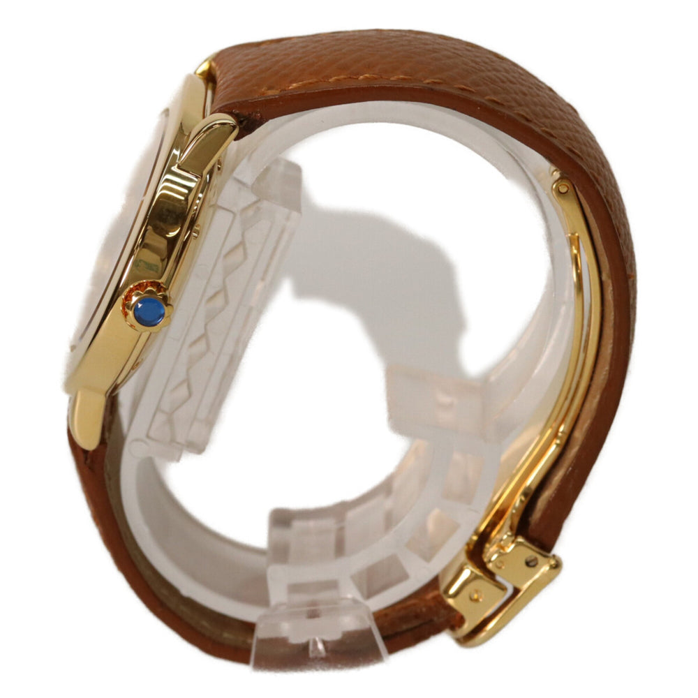 Cartier W1006922 925 Must de Ronde LM Vermeil Small Seconds Trinity Watch Gold Ivory Dial Ladies — Like New
