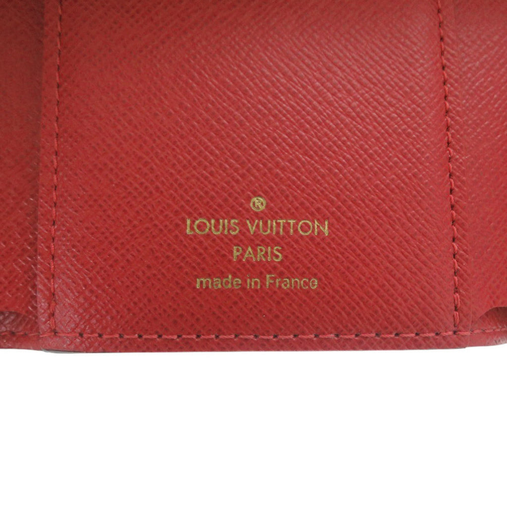Excellent condition Louis Vuitton Portefeuille Victorine Damier N41659 tri-fold wallet with IC tag, red and brown, LV 0663