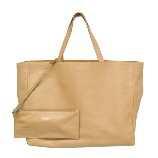 Saint Laurent 314252 Women's Leather Tote Bag Beige