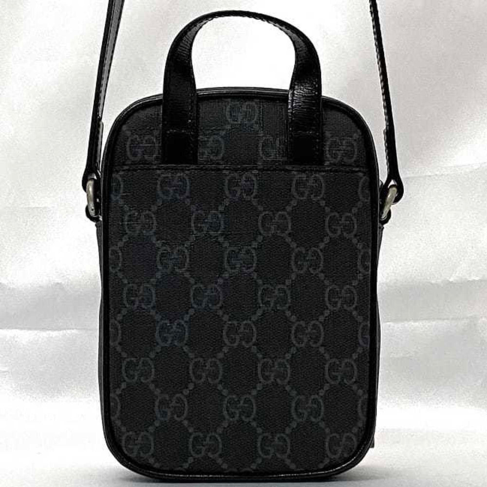 Gucci Shoulder Bag f-21810 Black Interlocking 672952 92TCN 1000U PVC Leather 0416 GUCCI Pochette Crossbody GG Supreme Unisex Women Men — Like New