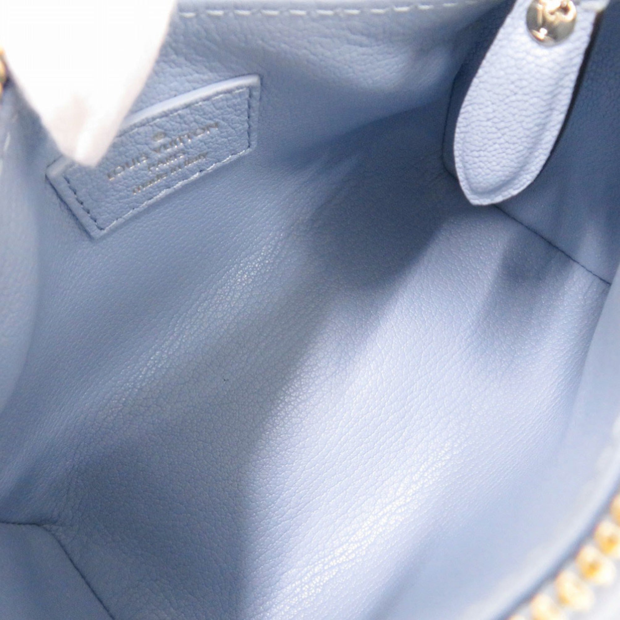 Louis Vuitton Nano Speedy M11399 IC 2-Way Leather Mink Fur Light Blue Handbag LV 1052 LOUIS VUITTON — Like New