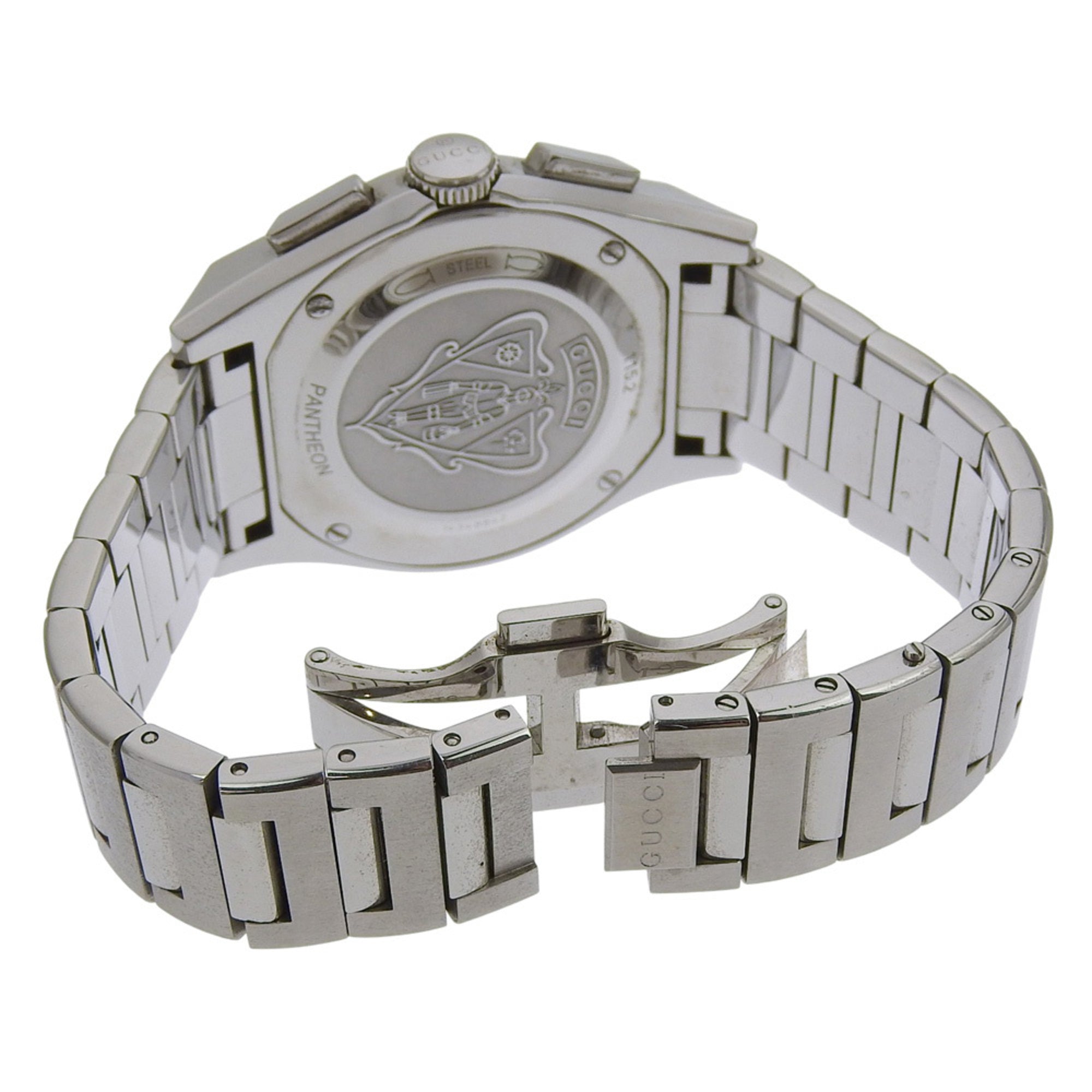 Gucci Pantheon Men's Watch 115.2/YA115235 Stainless Steel Quartz Chronograph with Black Dial — Very Good