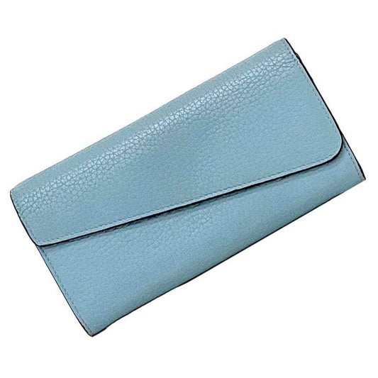 Christian Dior Bi-fold Long Wallet ec-22659 Light Blue Diorissimo Rencontre Leather 03-MA-0146 Flap