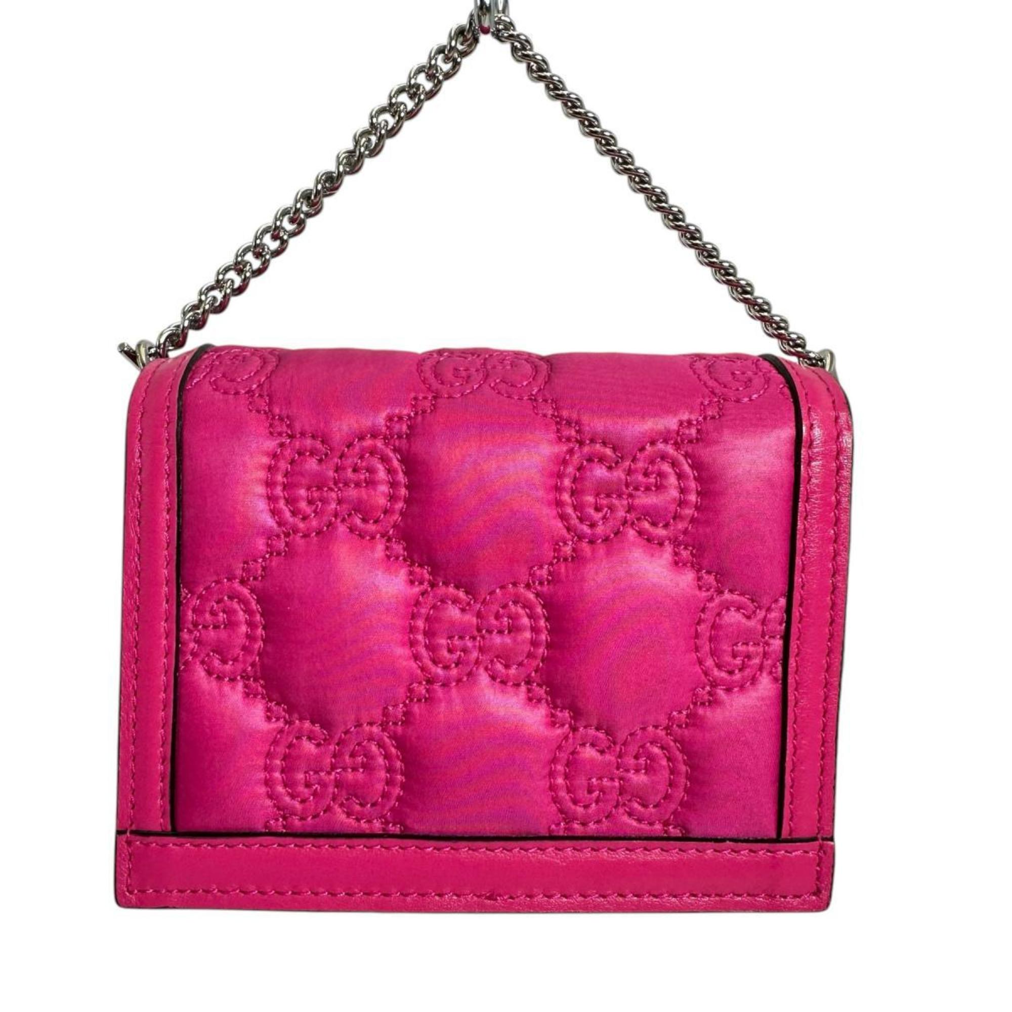 GUCCI Handbag 2WAY Bag GG Mini Matelasse Nylon Pink — Like New