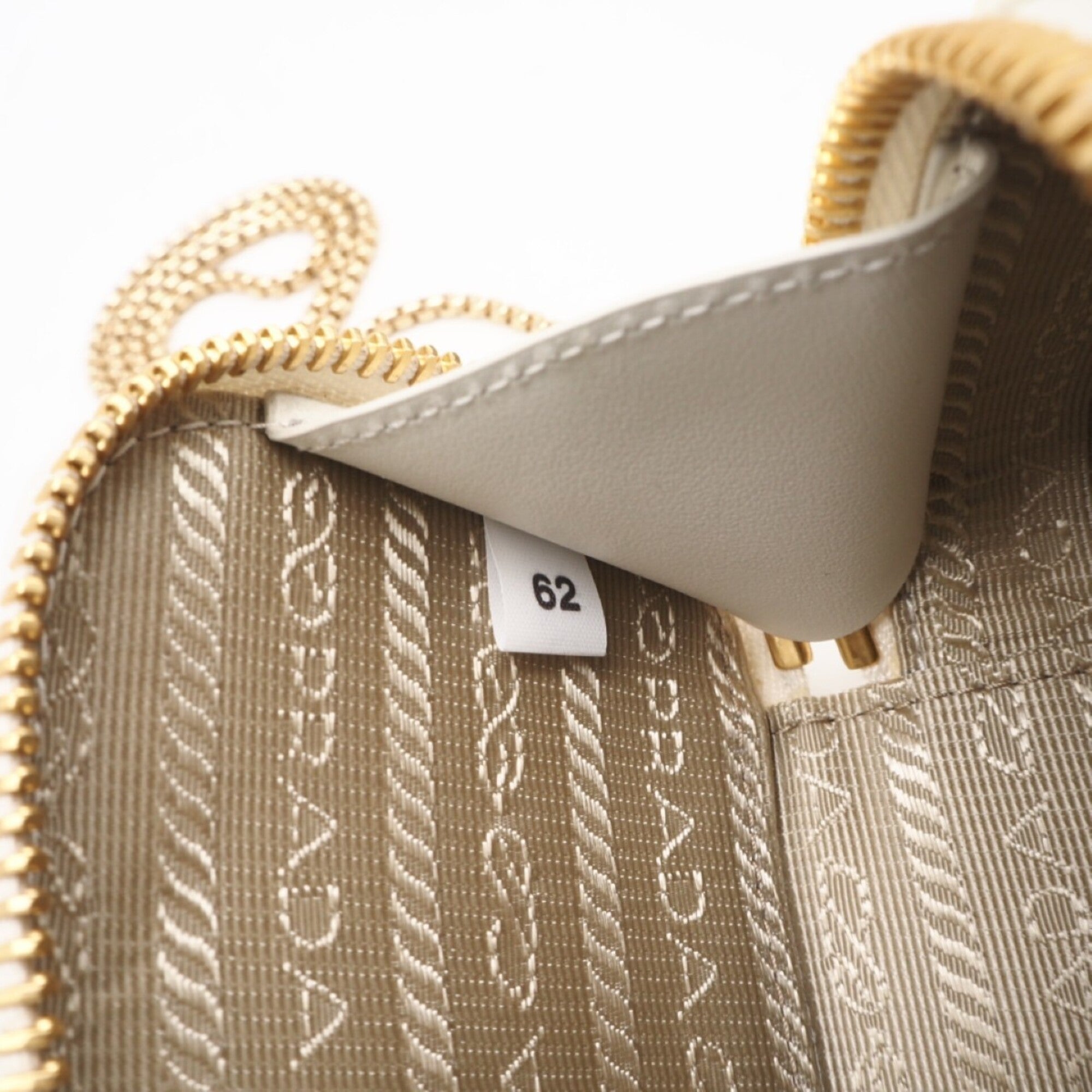 PRADA Saffiano Triangle Mini Pouch 1NR025 Shoulder Bag White Women's — New - Store Return