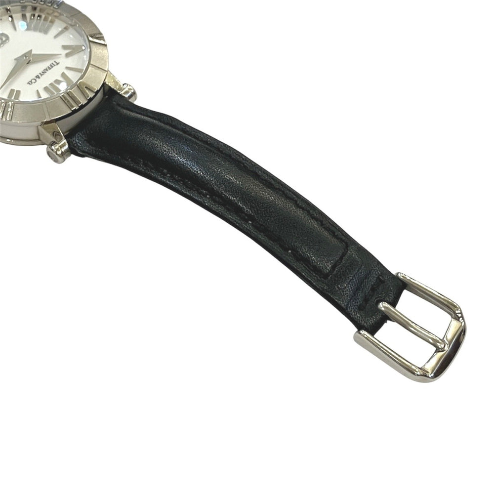 Tiffany & Co. Atlas watch, total weight 36.4g, stainless steel, genuine leather strap, quartz movement, white dial, Z1300.11.11A20 — Good