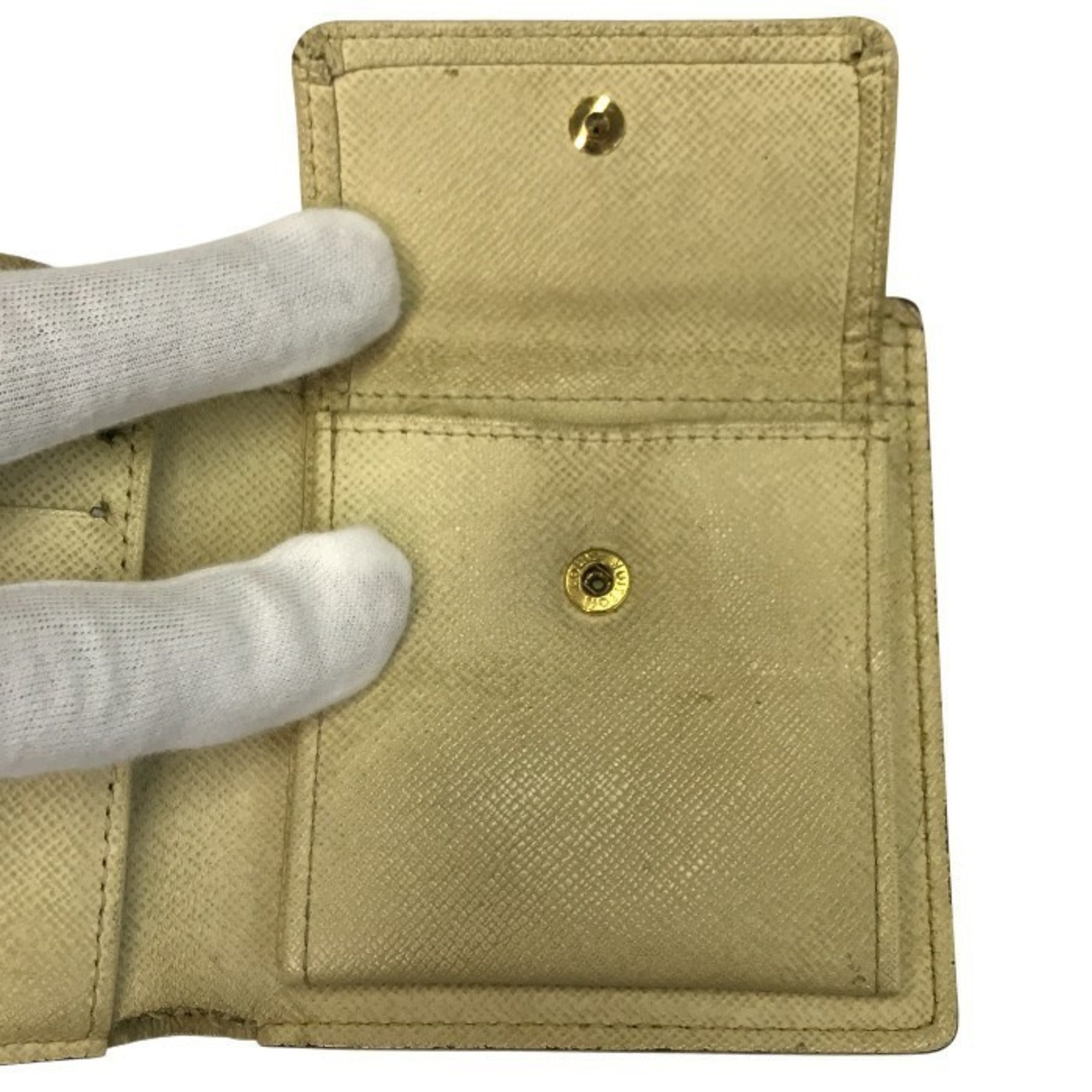 LOUIS VUITTON Damier Azur Portefeuille Marco Bifold Wallet, Women's, White, N60018 T1