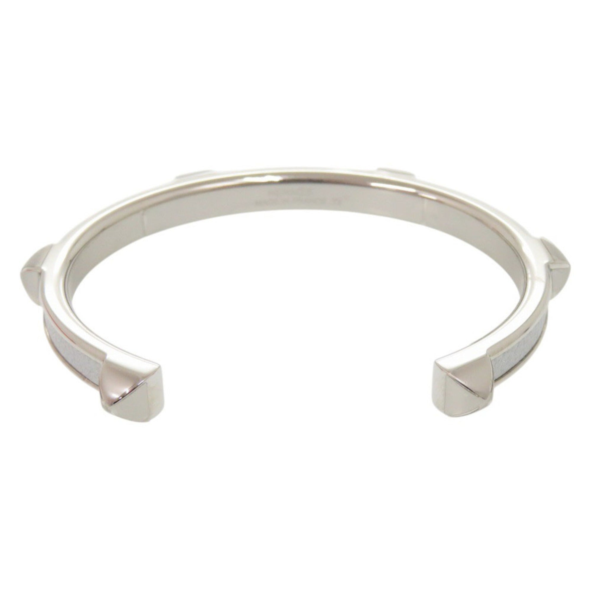 Unused Hermes Athena H500373 Metal Chevre Sham Kila Argent Silver Hardware Bracelet Bangle 0475HERMES — Like New