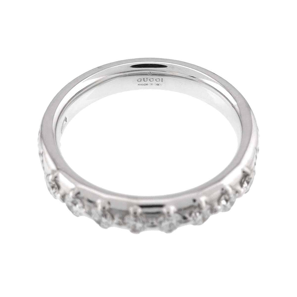 Gucci Diamantissima #8 Ring with Diamonds, 18K White Gold (750) — Like New
