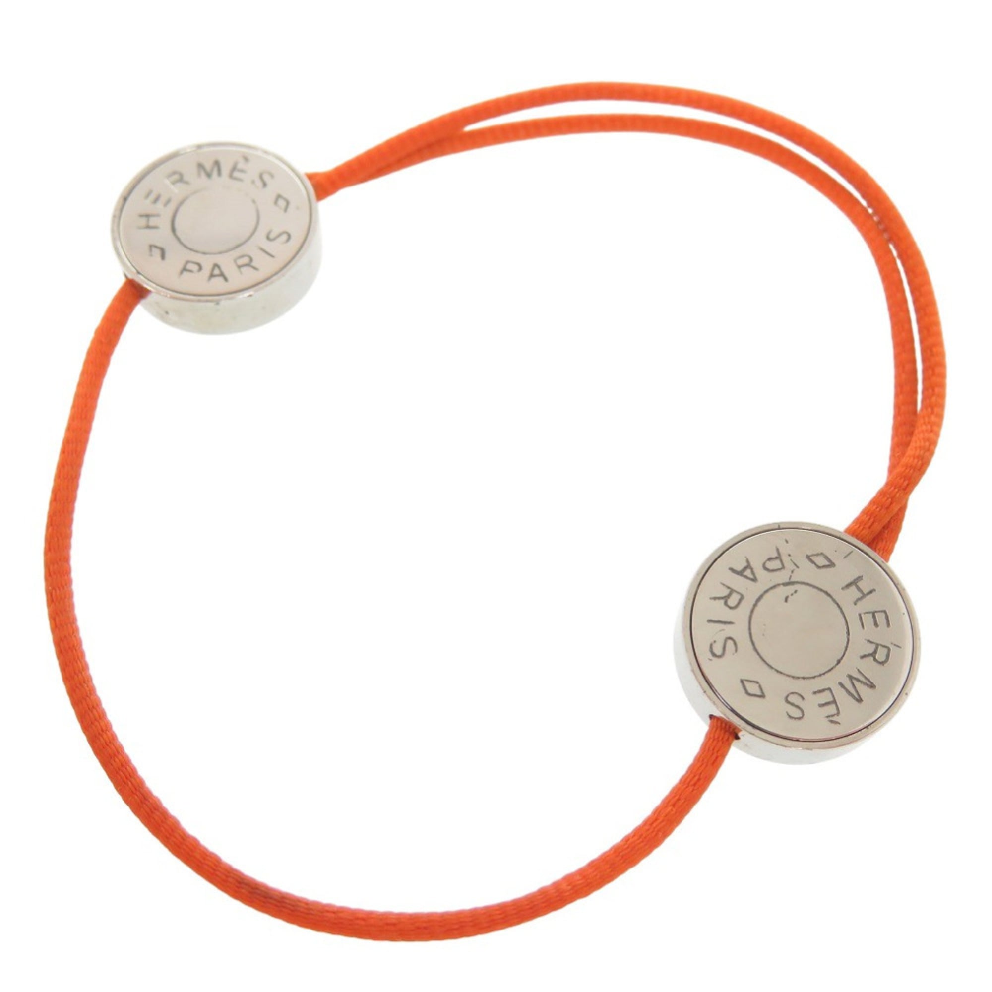 Excellent condition Hermes Serie cord bracelet in metal, orange, 0534