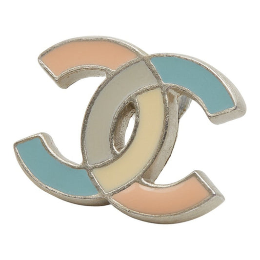 Chanel Coco Mark Stud Earrings, Single, Silver and Multicolor Metal, Women's, CHANEL