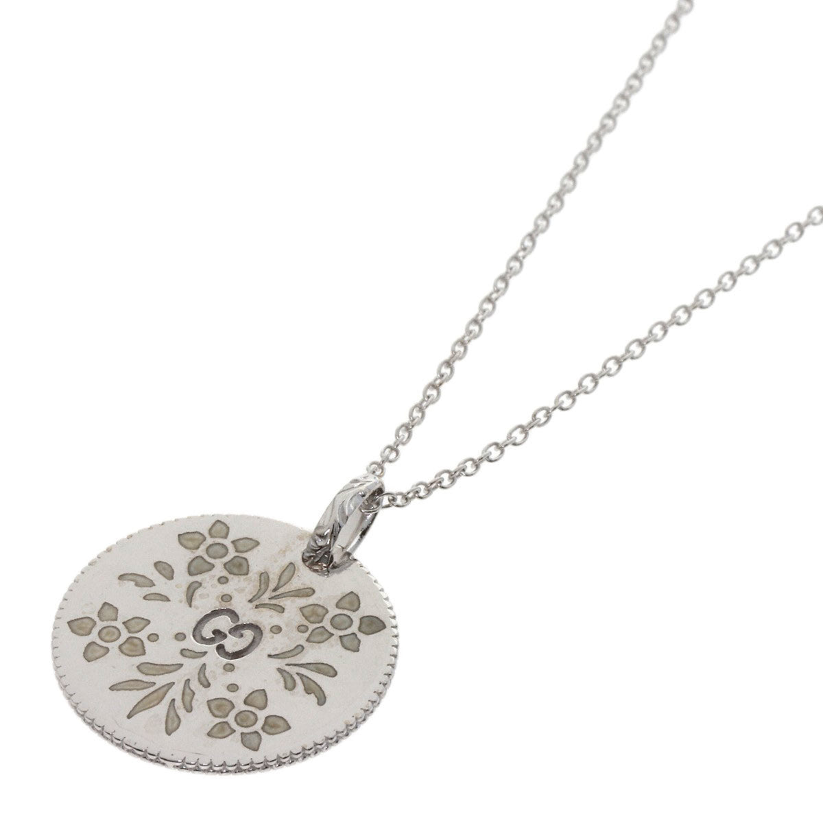 Gucci Icon Bloom Circle Necklace 18K White Gold Women's GUCCI — Like New