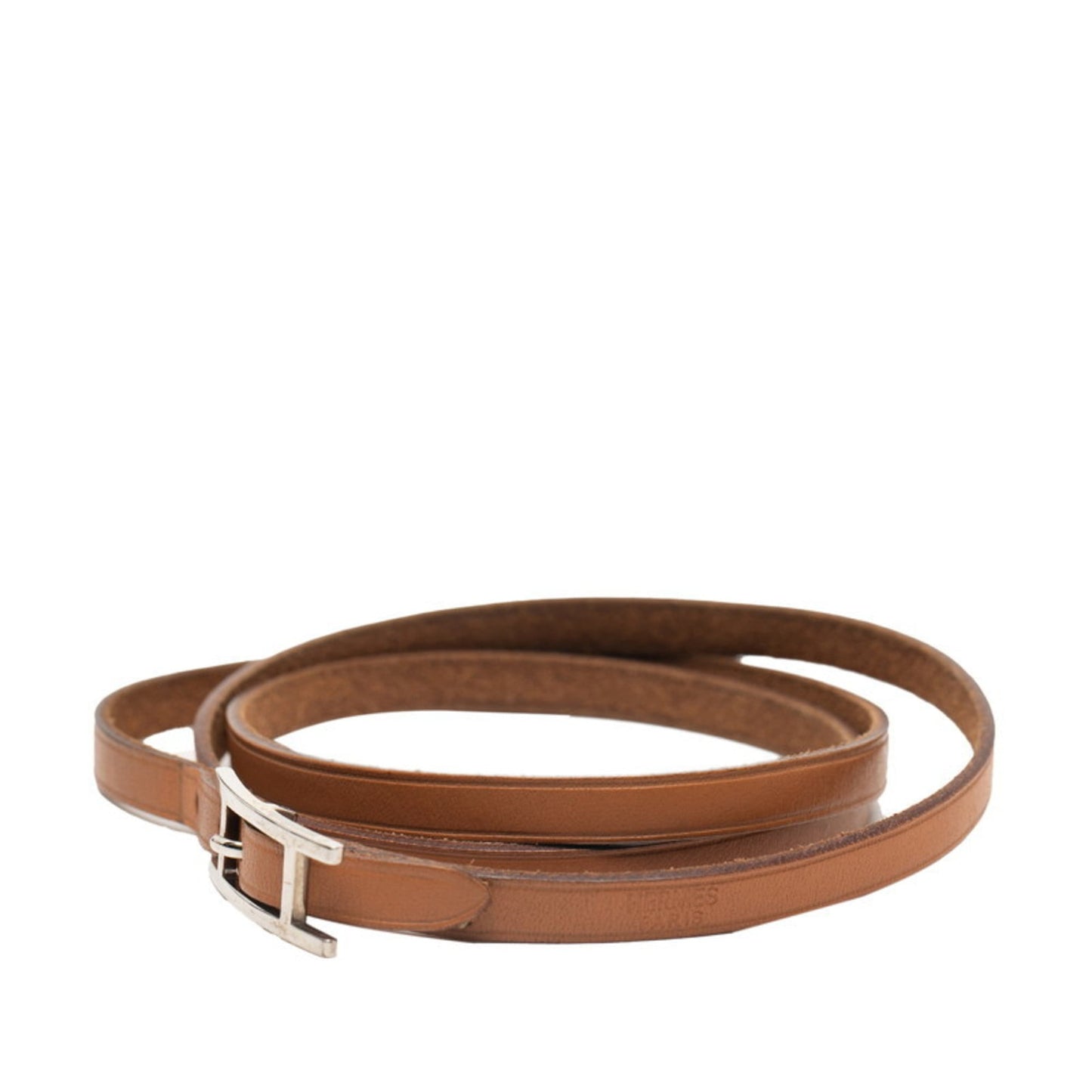 Hermes Api 3 Long Bracelet Brown Leather Women's HERMES