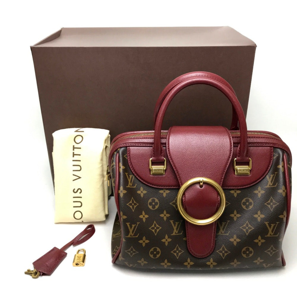 Louis Vuitton M40802 Monogram Mini Duffle Bag Hand Bag Bordeaux Dark brown Bordeaux — Like New