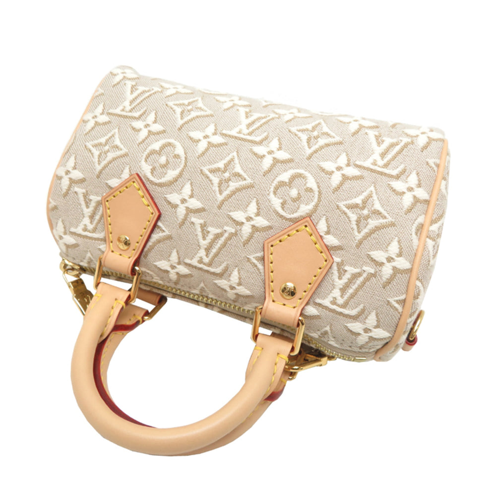 Louis Vuitton Nano Speedy Women's Shoulder Bag M28502 Jacquard Textile Monogram Emblem Poplar — New - Store Return