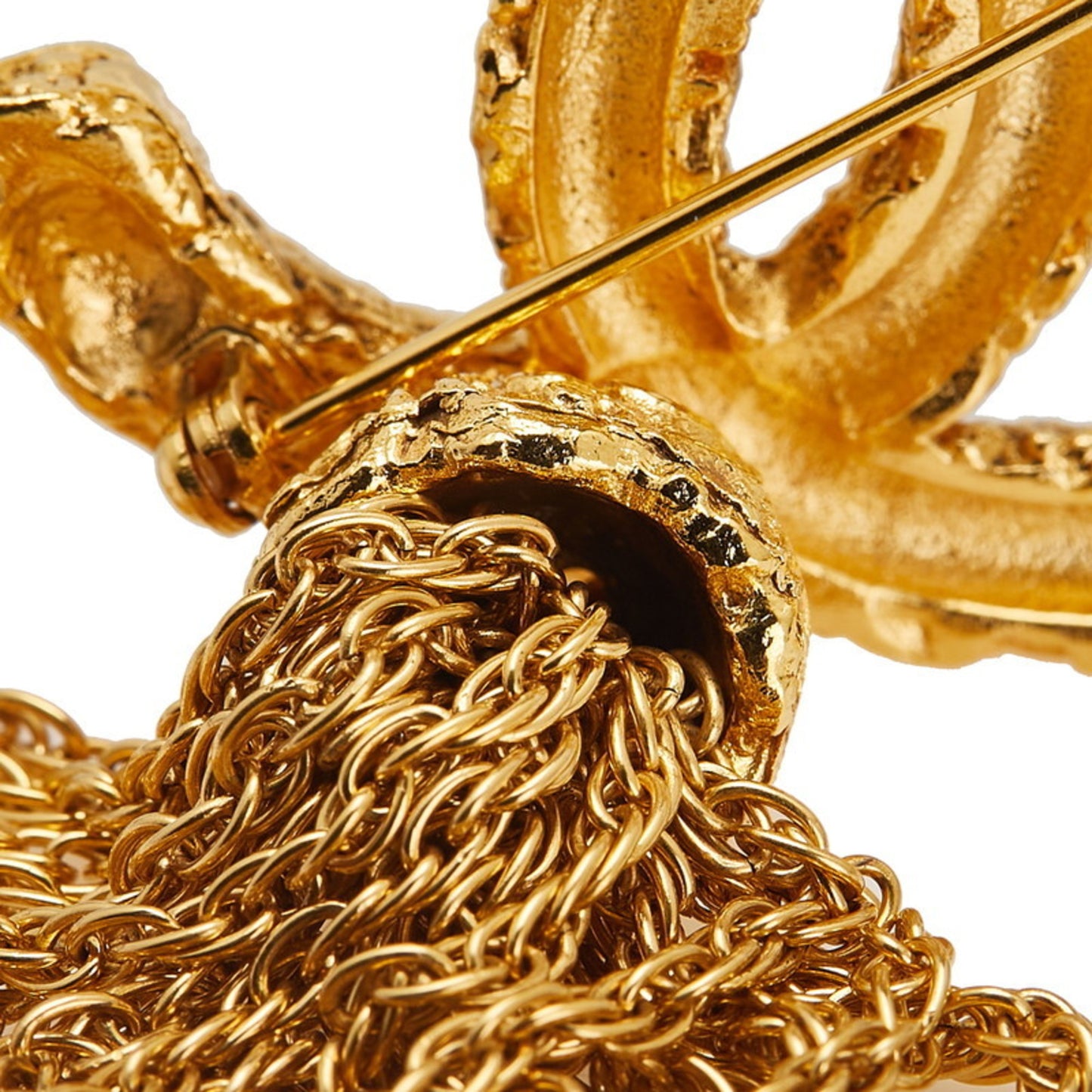 Vintage Chanel Coco Mark Lava Tassel Brooch, Gold Plated, Women's