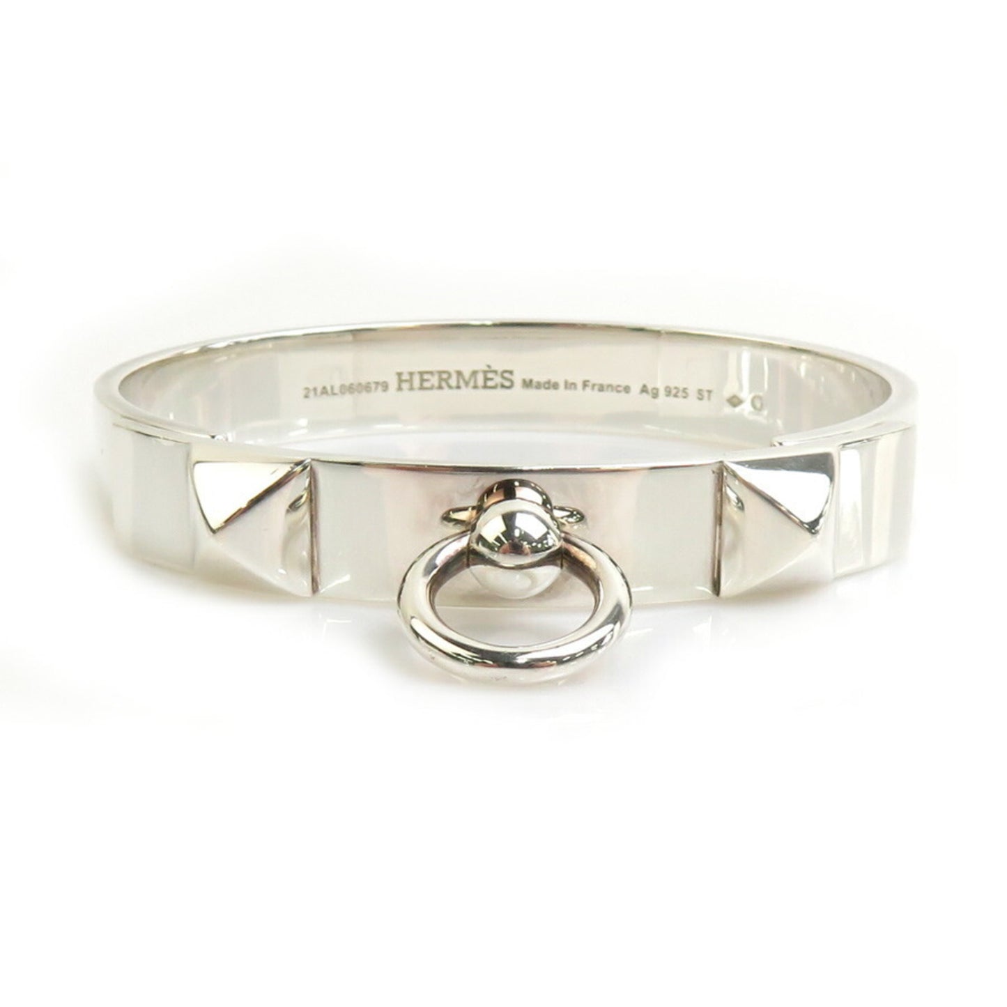 Hermes HERMES Bracelet Bangle Collier de Chien PM Silver 925 Women's 90123a