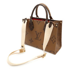 LOUIS VUITTON Monogram OnTheGo PM Handbag/Shoulder Bag, Bicolor Brown, M46373 (Handbag, Pouch Missing) — Like New